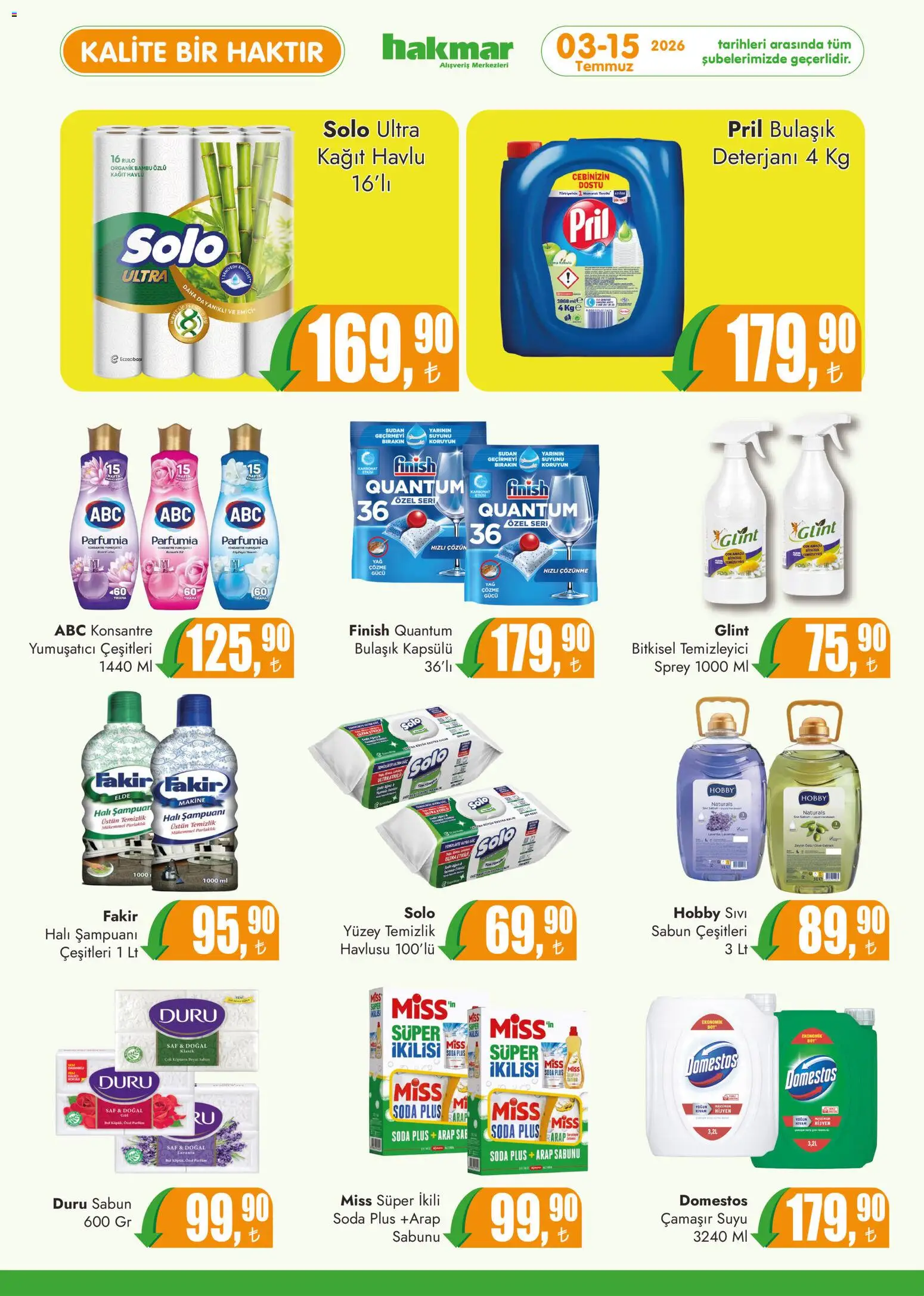 Hakmar Katalog - 03 Temmuz 2026 tarihinden itibaren geçerlidir | Sayfa: 7 | Ürünler: Şampuan, Sabun, Yumuşatıcı, Soda
