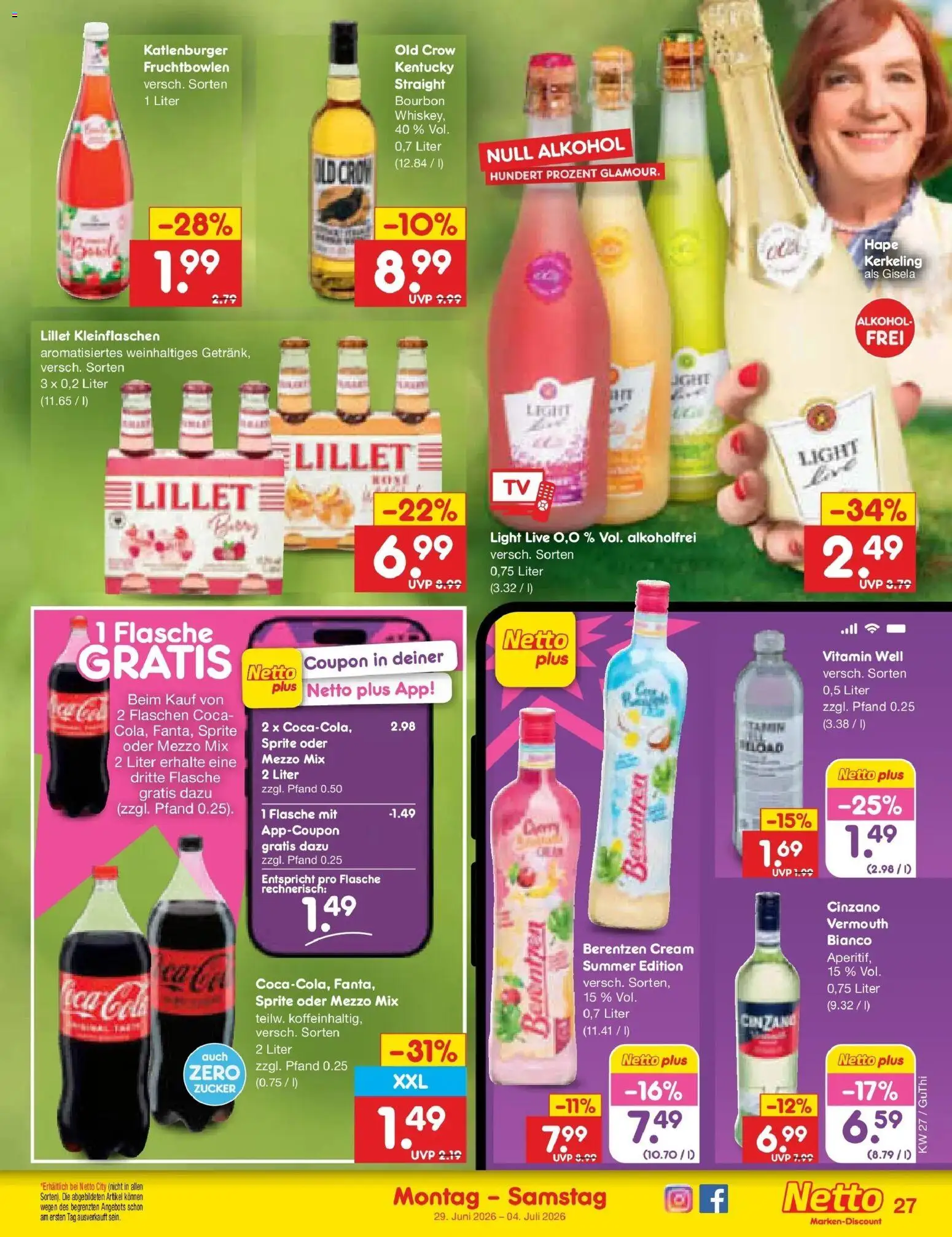 Netto Marken-Discount Prospekt Thiendorf – gültig ab 29.06.2026 | Seite: 39 | Produkte: Mezzo mix, Lillet, Zucker, Bourbon