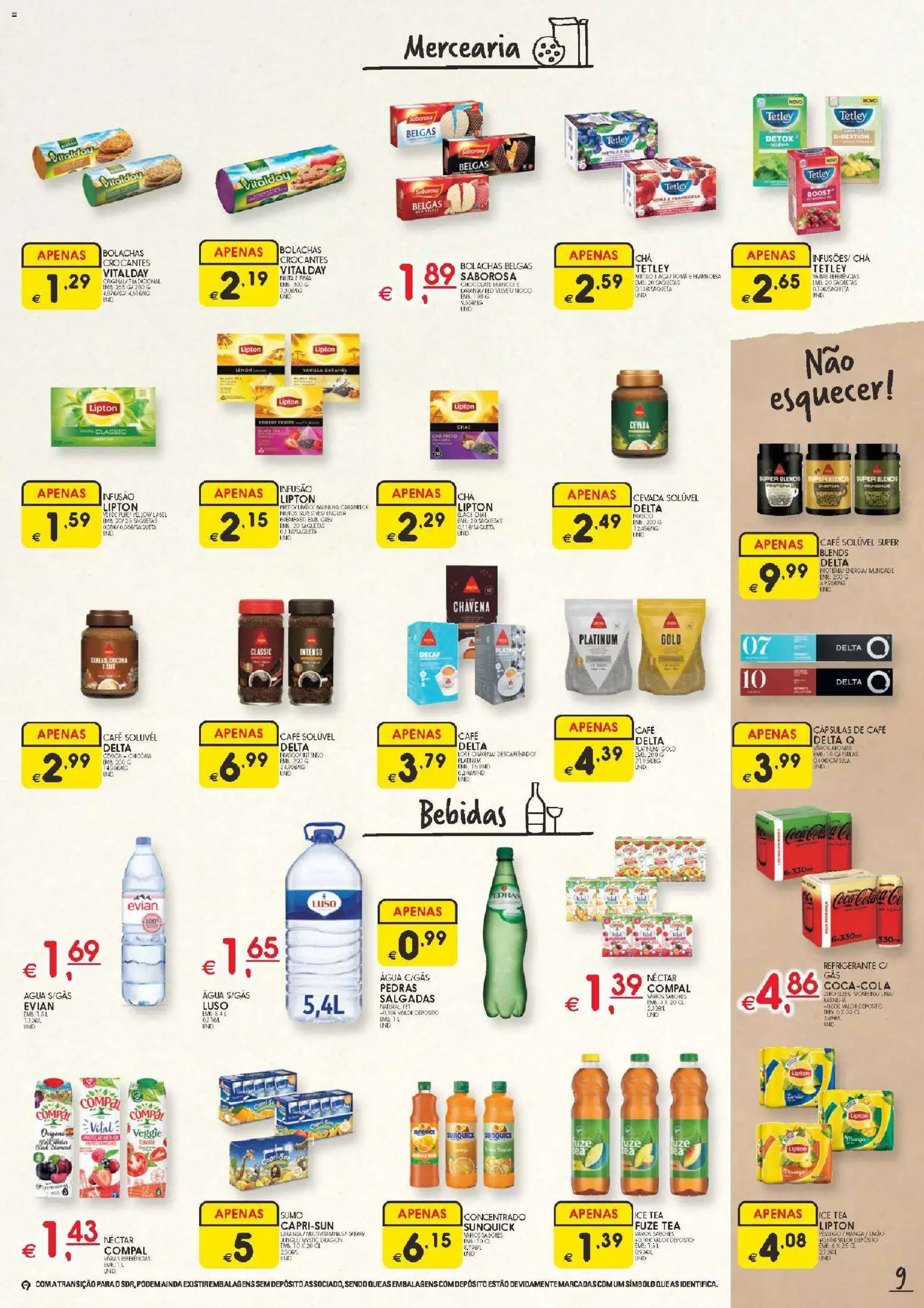 Meu Super folheto │ válido de 11.06.2026 | Página: 9 | Produtos: Agua, Café solúvel, Chocolate, Sumo