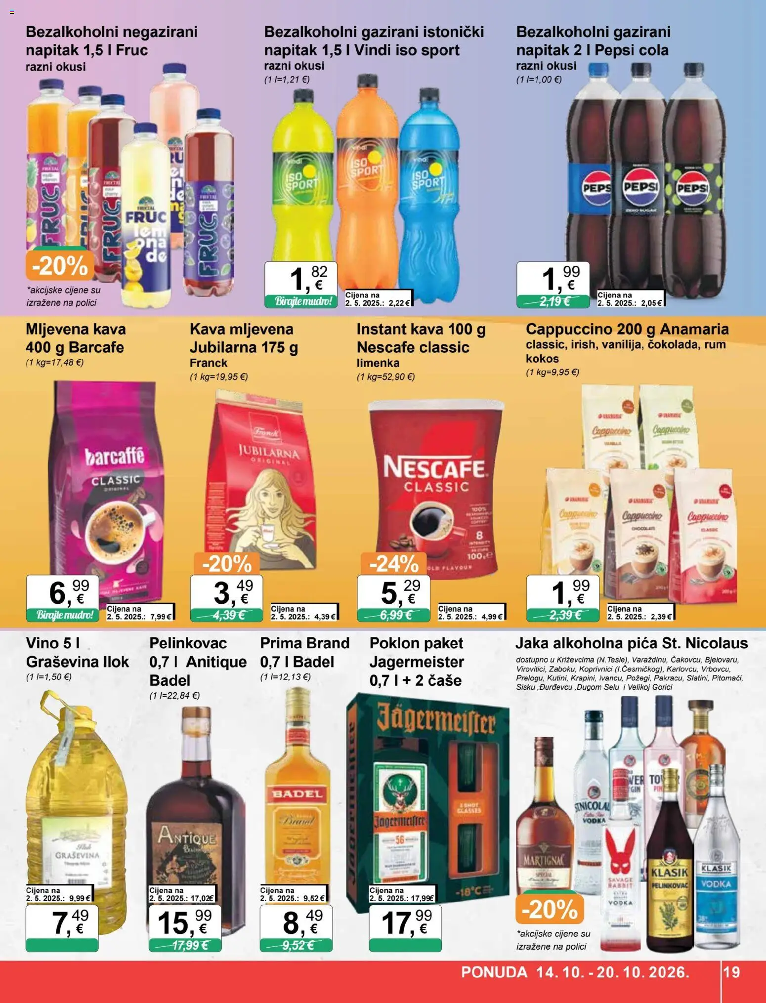 KTC katalog | vrijedi od 14.10.2026 | Stranica: 19 | Proizvodi: Jägermeister, Kava, Barcaffe, Cappuccino
