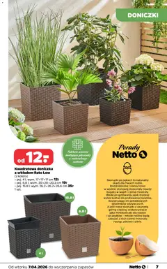 Pogląd oferty "Netto gazetka - Dom i ogród" - ważna od 07.04.2026 | Strona: 7 | Produkty: Doniczka, Rosliny, Doniczki
