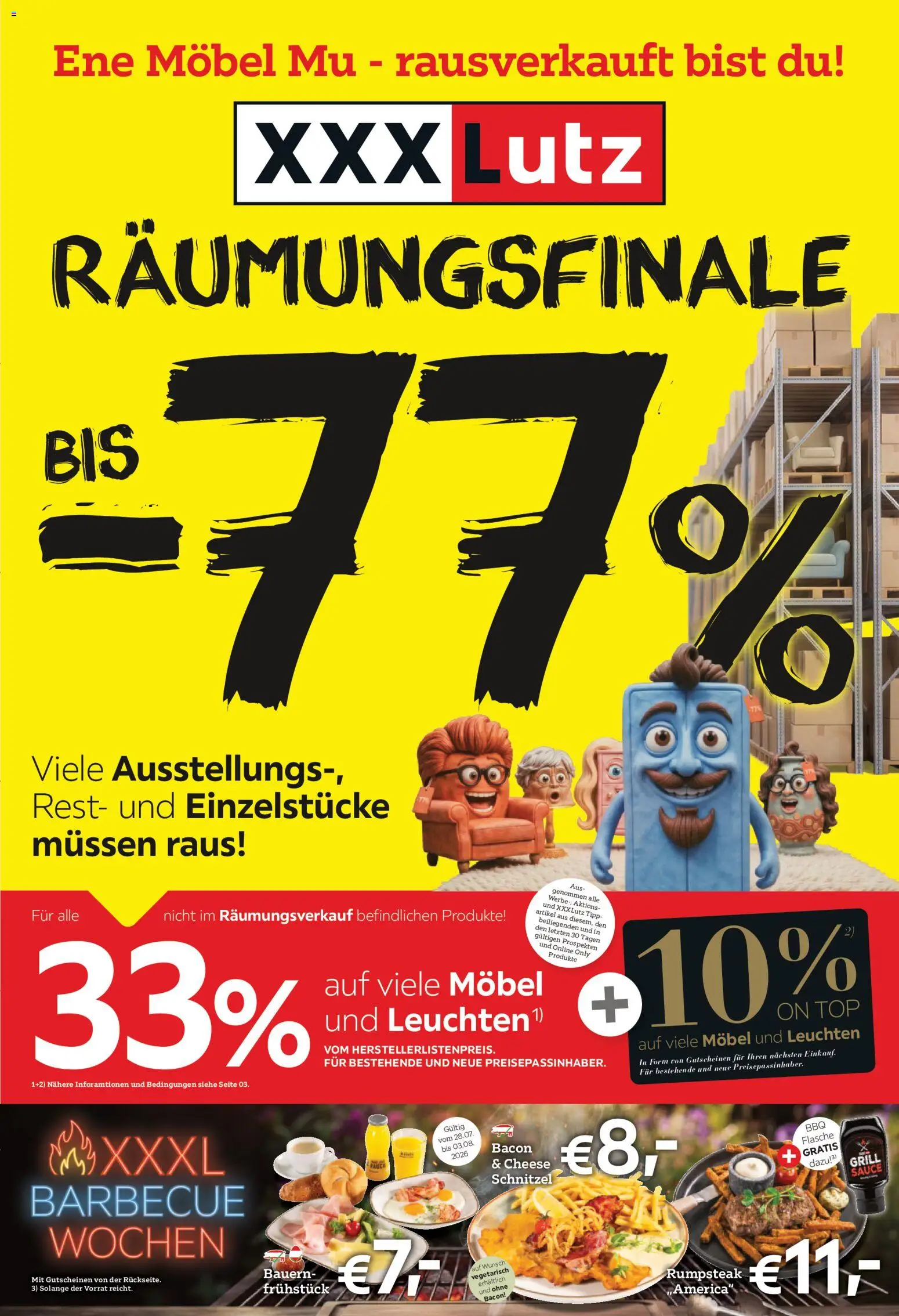 XXXLutz Räumungfinale bis 77% gültig ab 28.07.2026 | Seite: 1 | Produkte: Grill