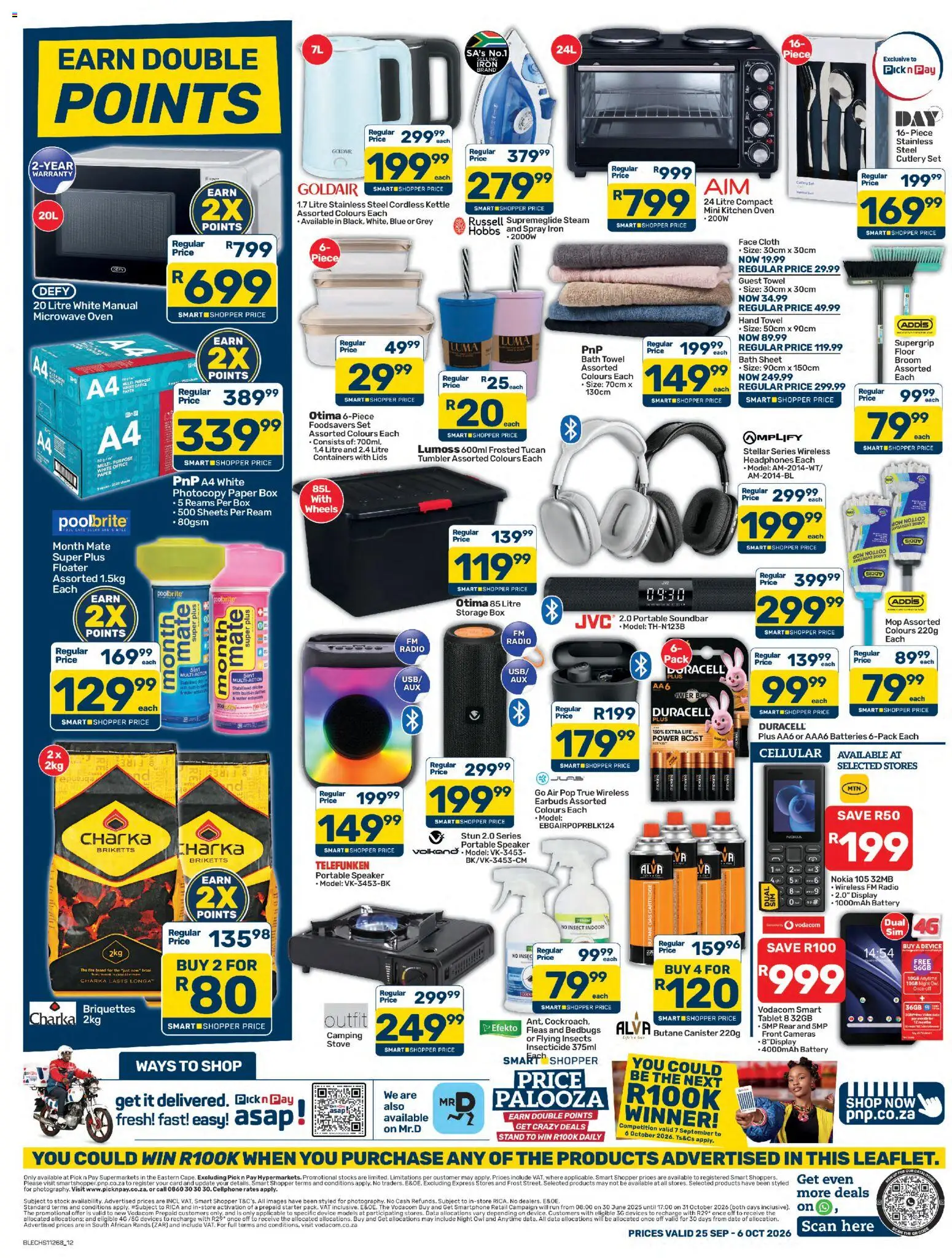 New Pick n Pay catalogue – valid from 25/09/2026 | Page: 12 | Products: Smartphone, Stove, Box, Bath