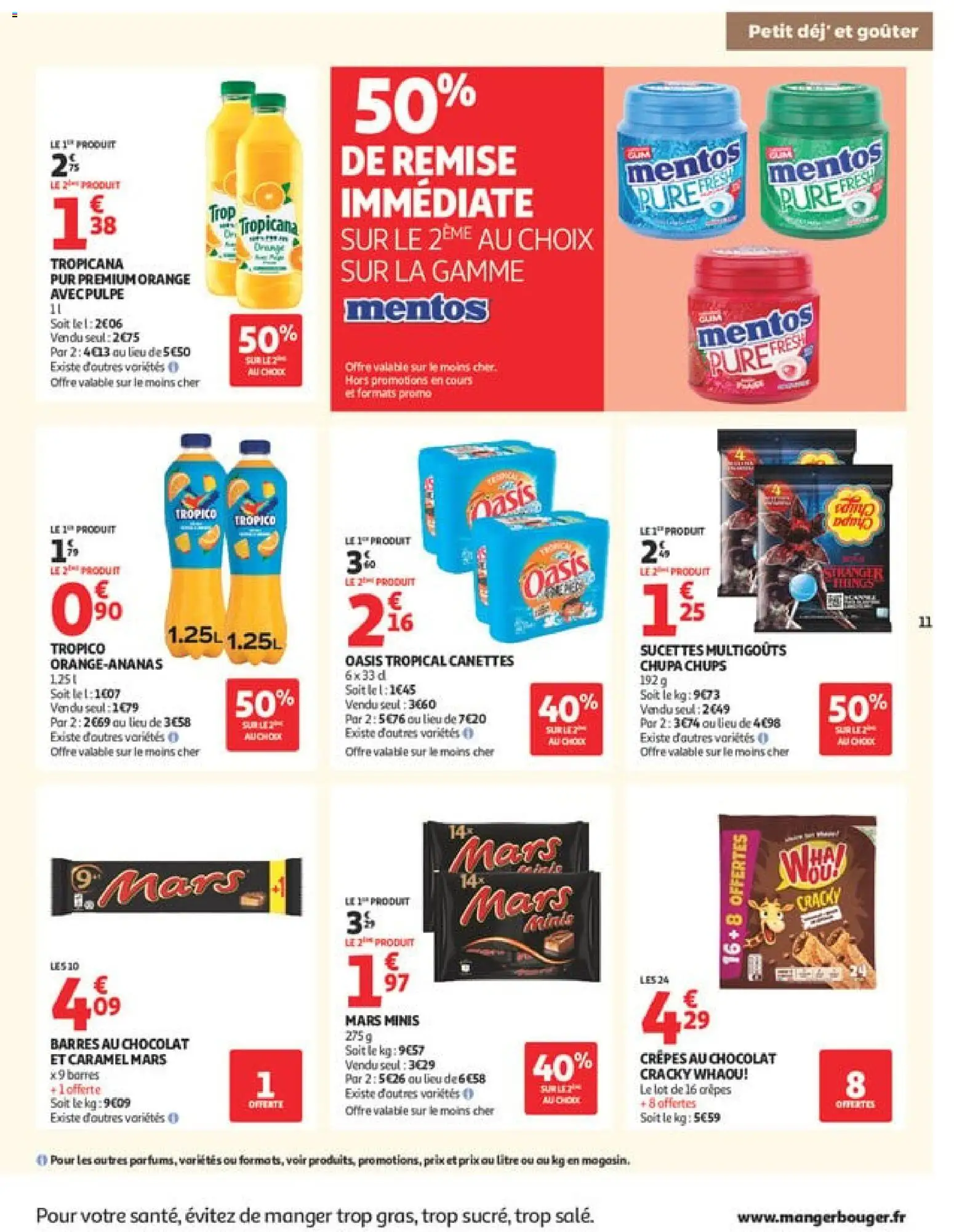{H1} | Page: 11 | Produits: Orange, Oasis tropical, Chocolat