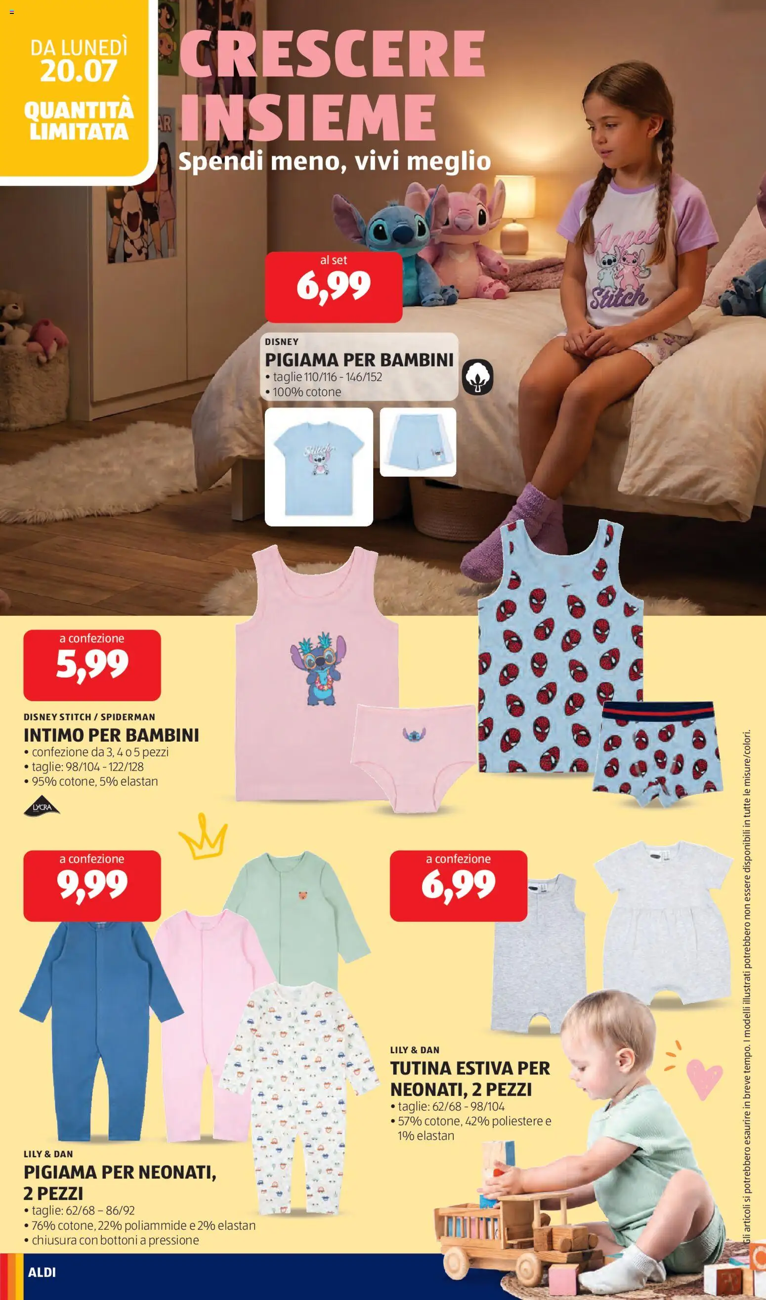 Volantino Aldi del 20/07/2026 | Pagina: 28 | Prodotti: Intimo, Pigiama, Tutina
