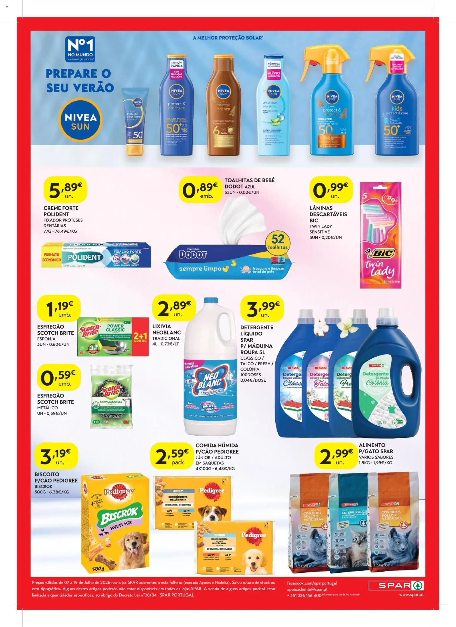 Spar folheto │ válido de 07/07/2026 | Página: 8 | Produtos: Gelatina, Esponja, Detergente, Fixador