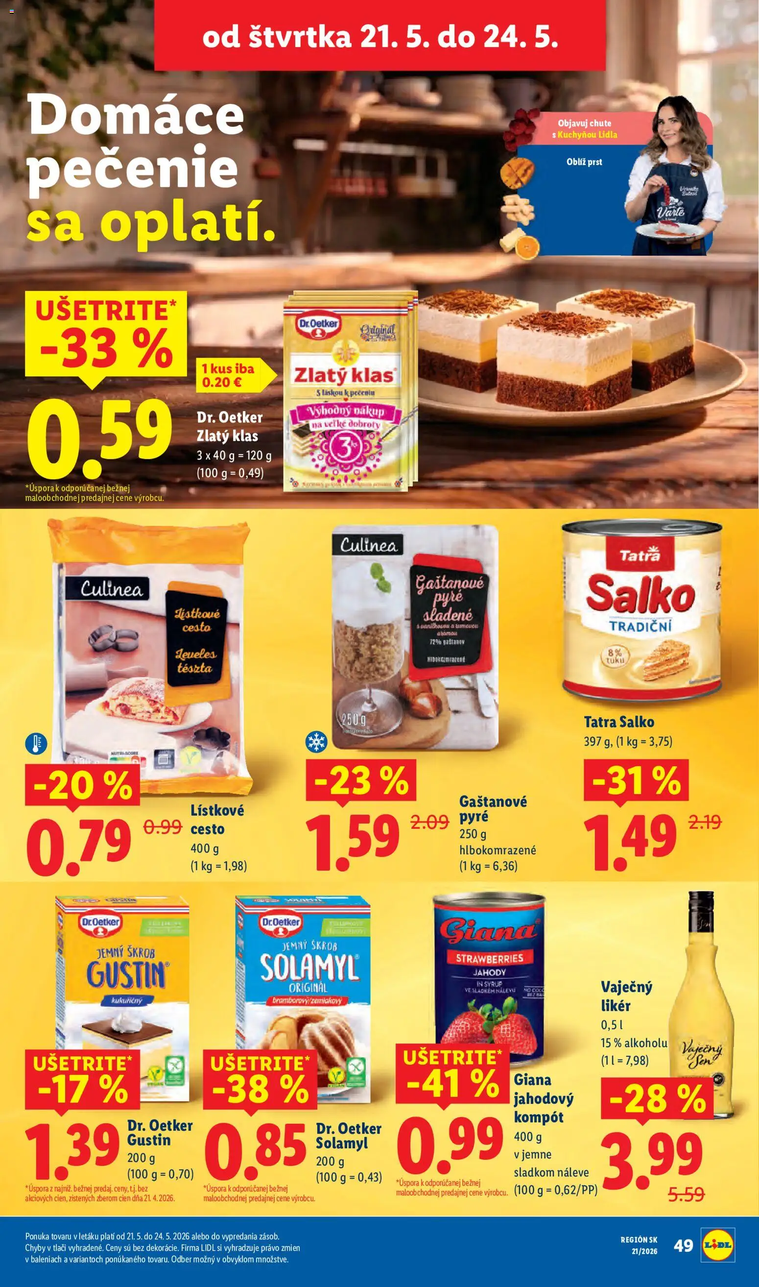 Nové Lidl akcie – leták je platný od 18.05.2026 | Strana: 55 | Produkty: Zlatý klas, Salko, Lístkové cesto, Jahody