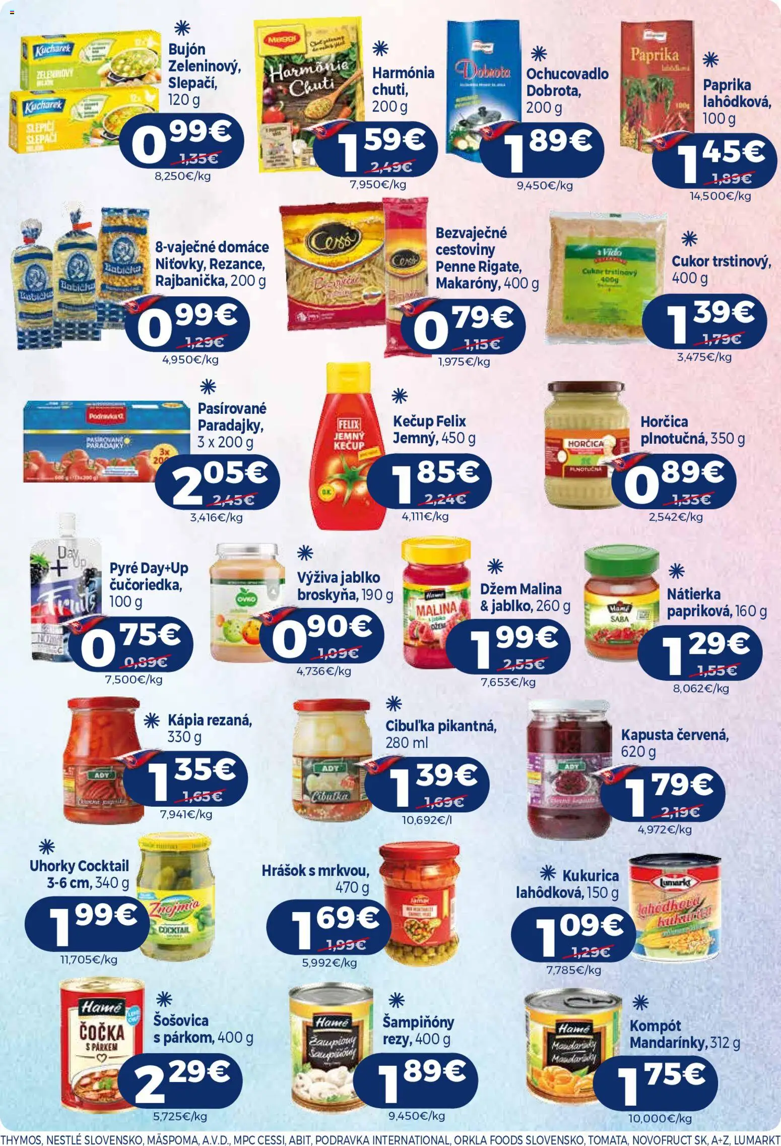 Nové Milk Agro akcie – leták je platný od 07.10.2026 | Strana: 13 | Produkty: Penne, Bujón, Šampiňóny, Horčica
