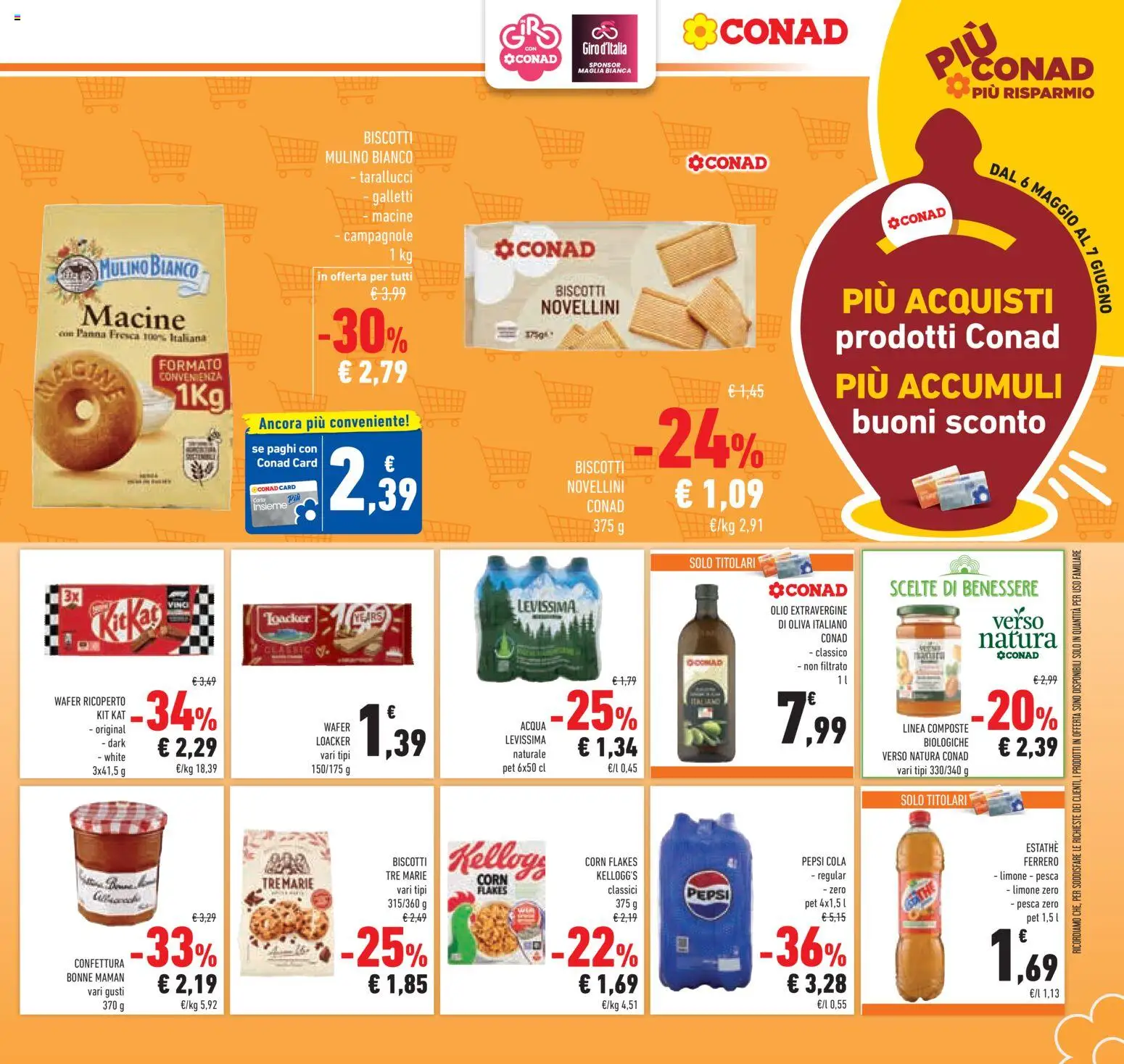 Volantino Conad del 20.05.2026 | Pagina: 25 | Prodotti: Panna, Biscotti, Limone, Pepsi
