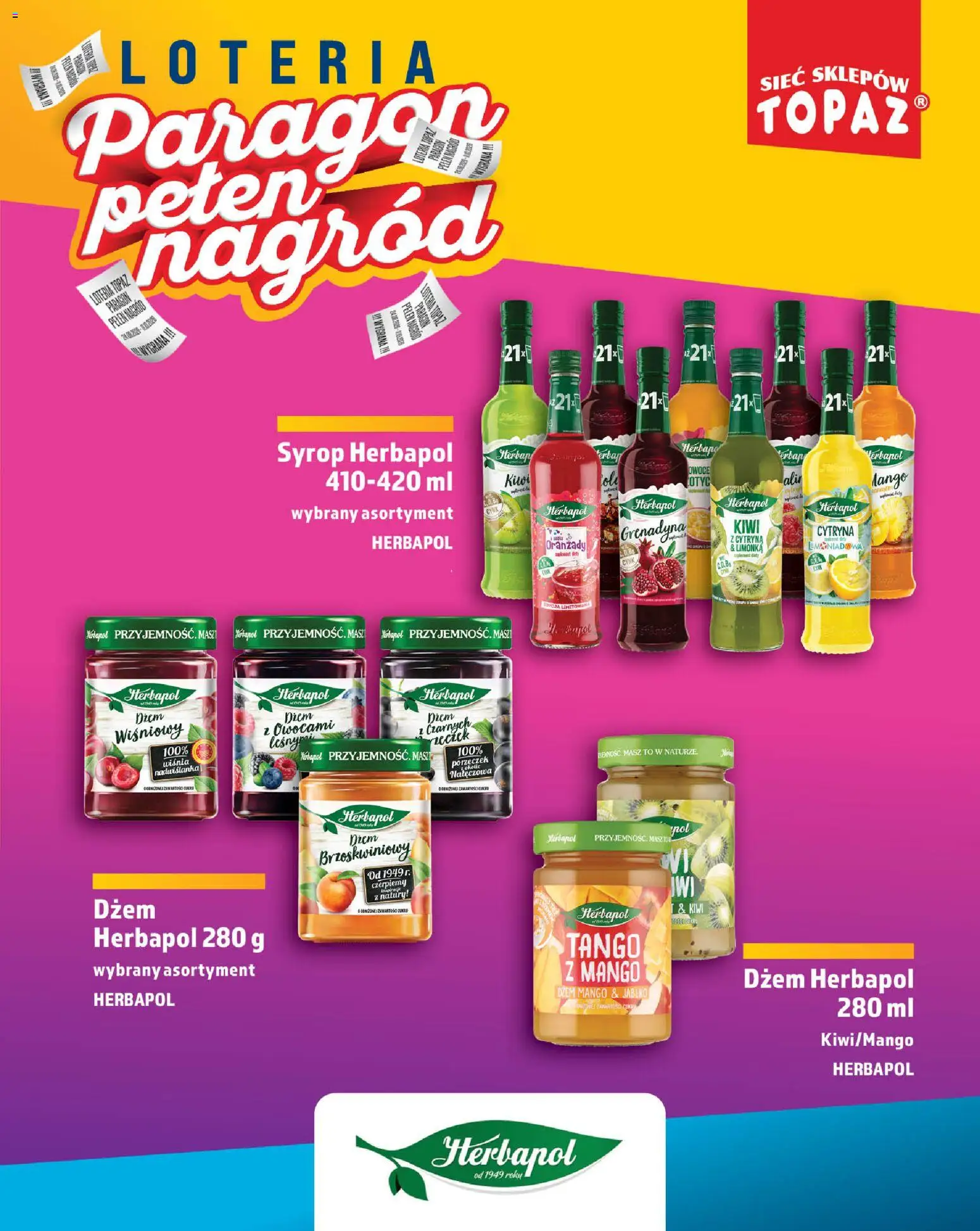 Topaz gazetka - Loteria Paragonowa od 24.08.2026 | Strona: 59 | Produkty: Mango, Buty, Dżem, Kiwi
