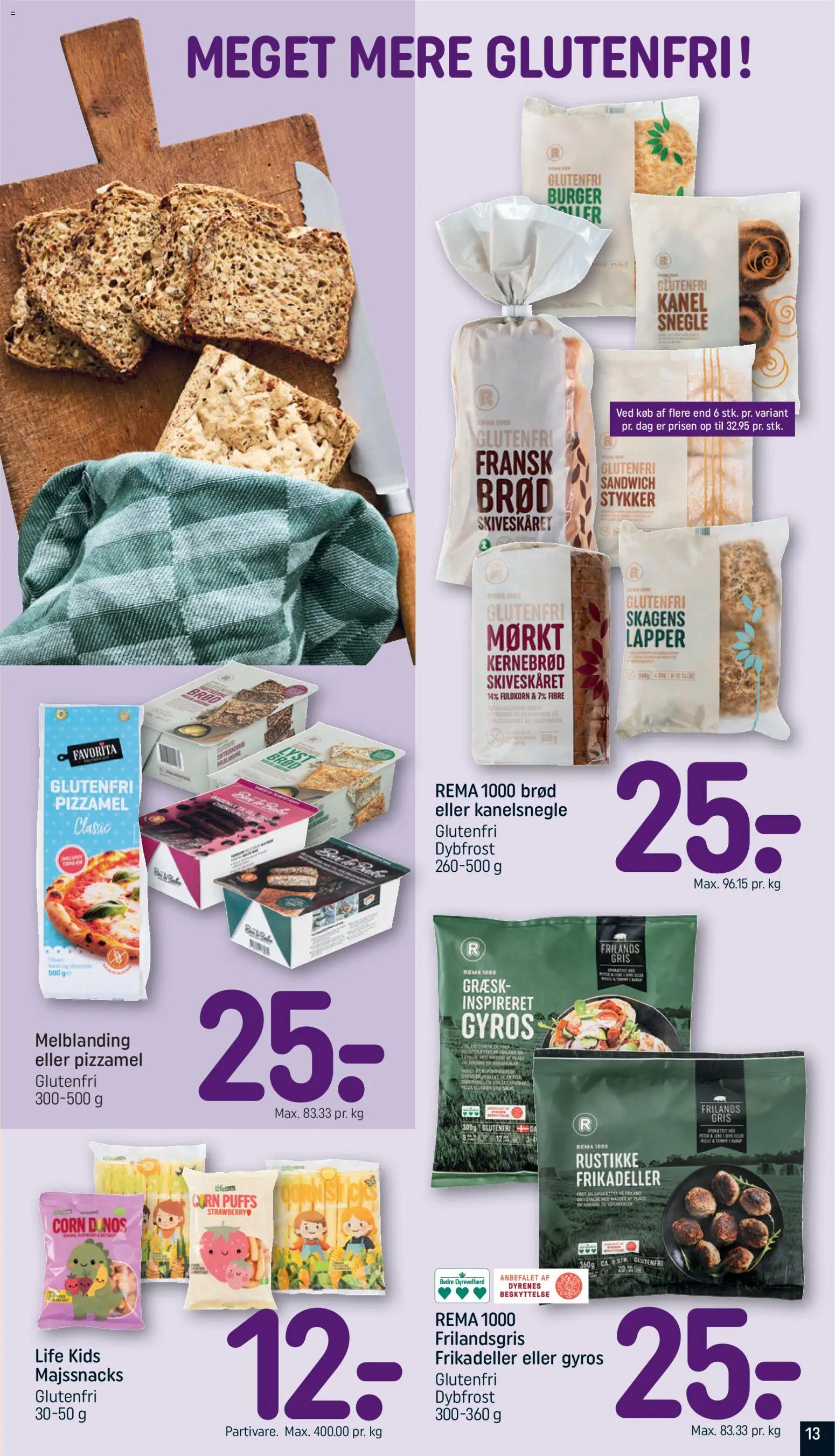 Rema 1000 tilbudsavis – gyldig fra 26/07/2026 | Side: 13 | Produkter: Kanelsnegle, Brød, Kanel, Pizzamel