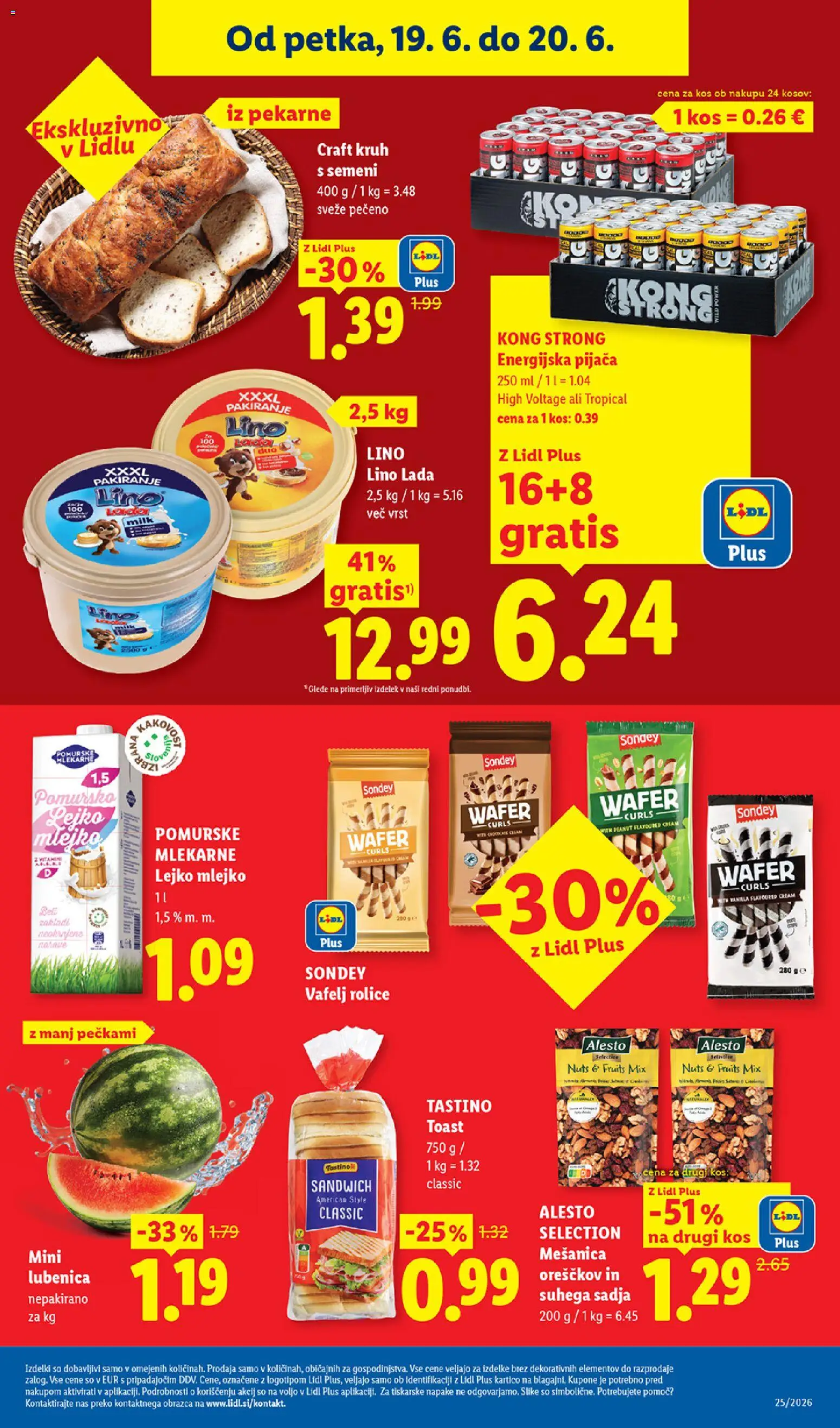Novi Lidl katalog ponudbe – veljaven od 18.06.2026 | Stran: 39 | Izdelki: Lubenica, Toast, Kos, Kruh