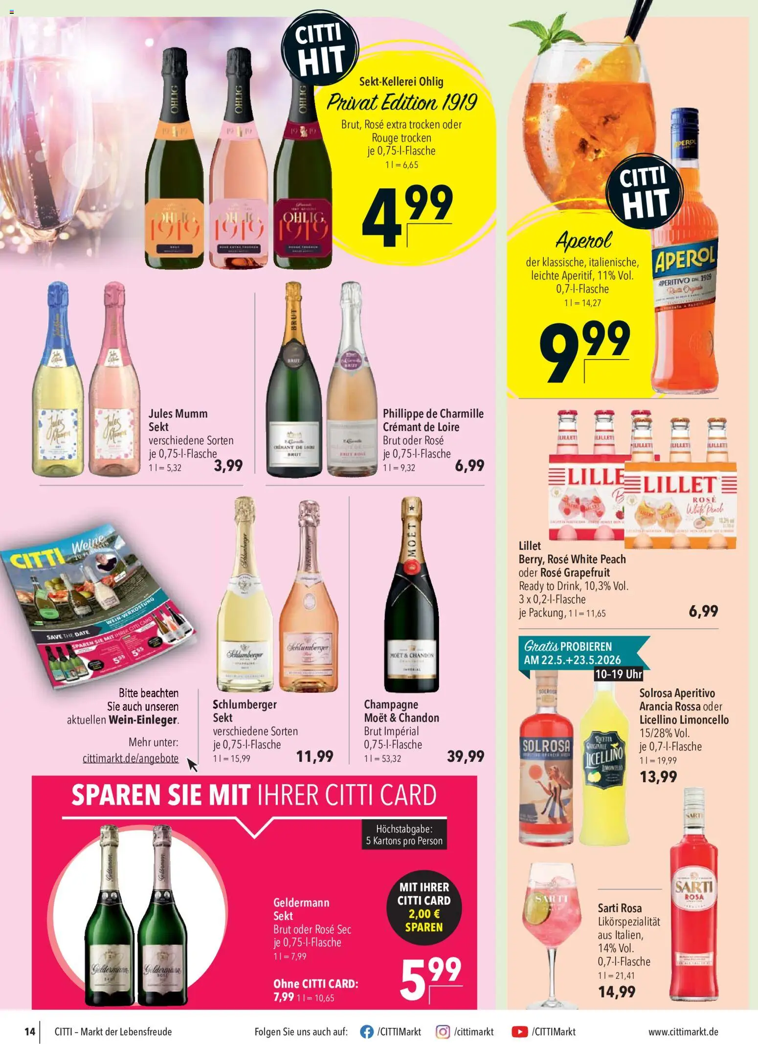 CITTI Markt Prospekt – gültig ab 20.05.2026 | Seite: 14 | Produkte: Rouge, Lillet, Grapefruit, Aperol