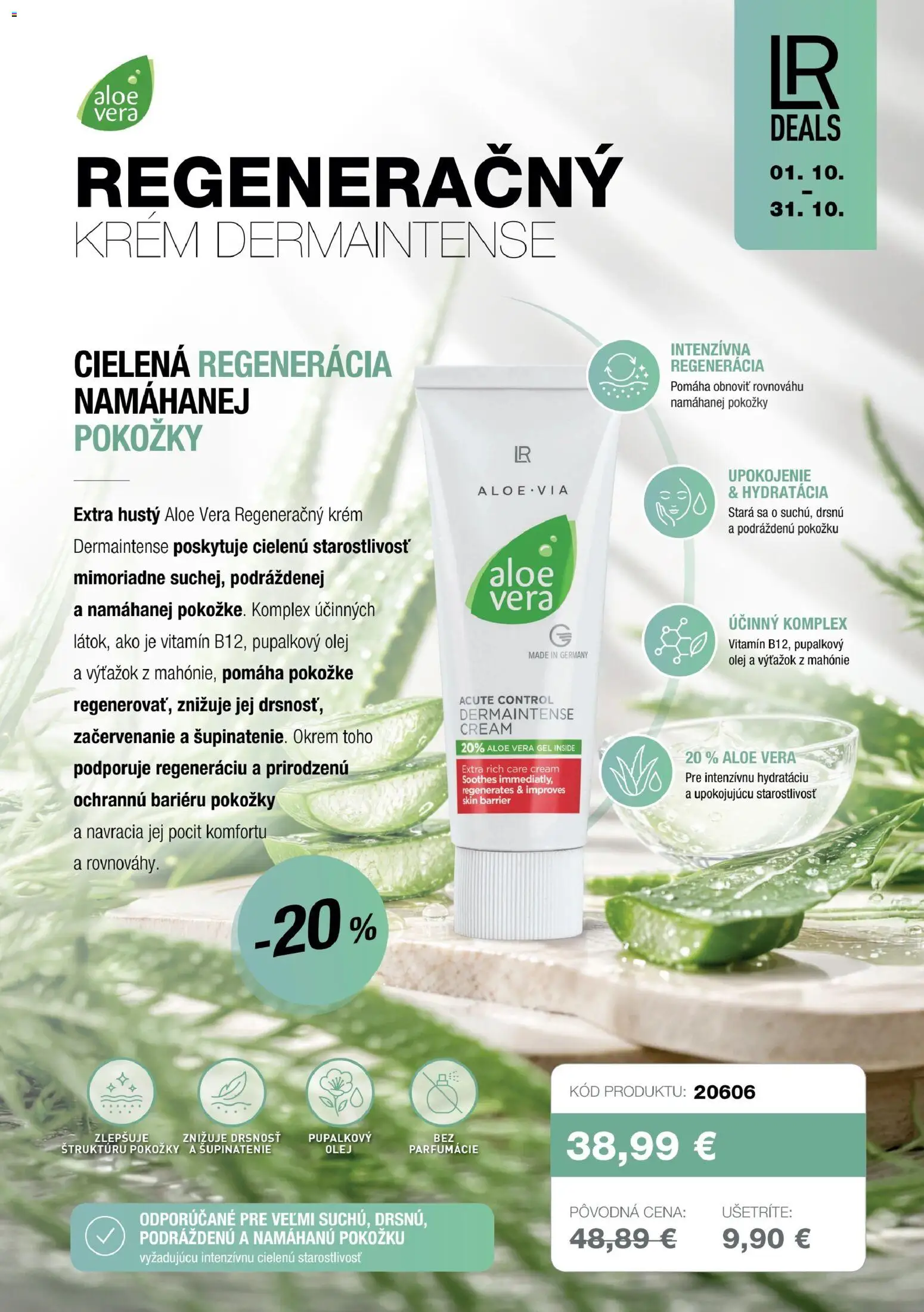 Nové LR akcie – leták je platný od 22.10.2026 | Strana: 20 | Produkty: Olej, Aloe Vera, Krém