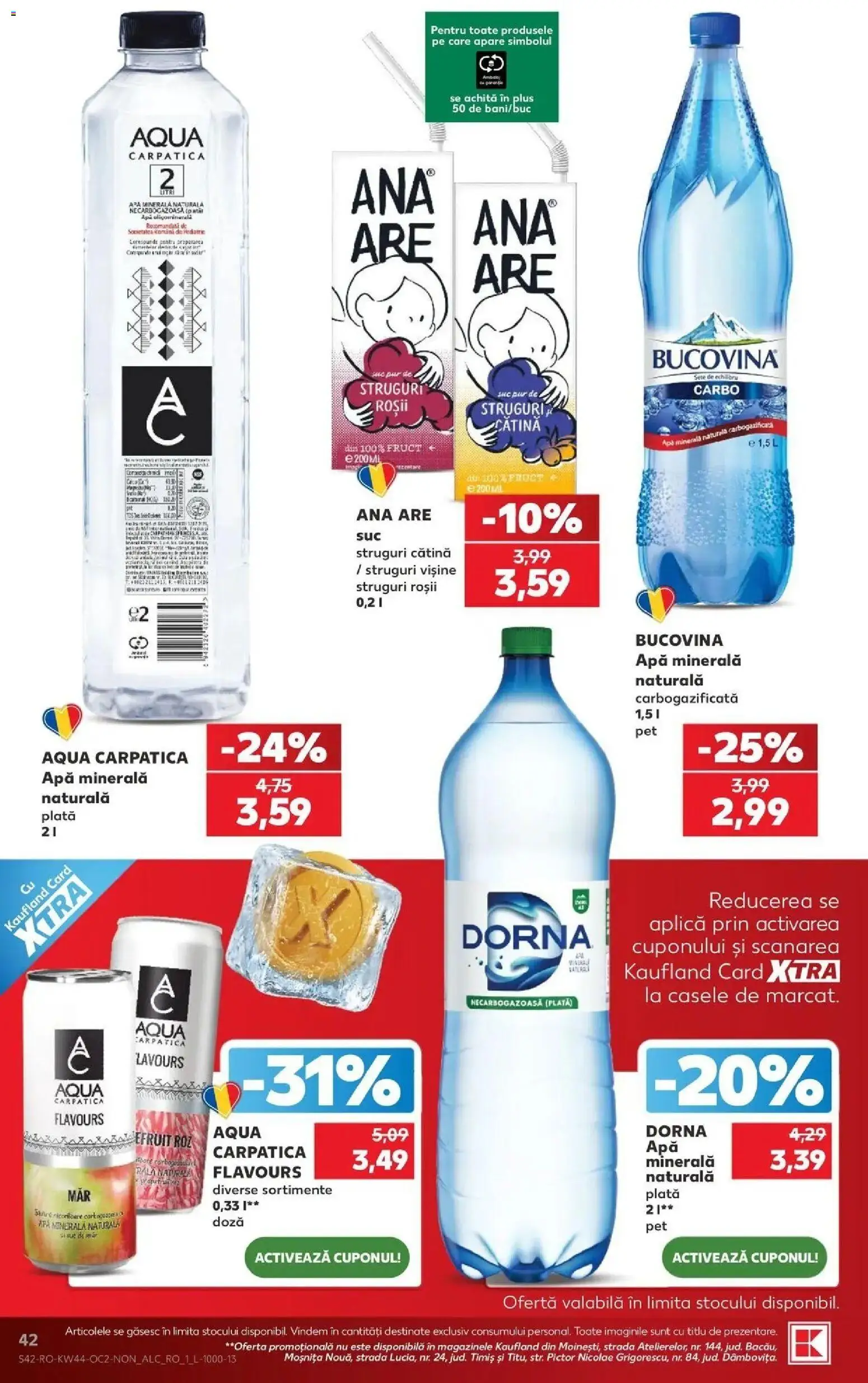 Kaufland Satu Mare 28.10.2026 - Revista si Oferta | Pagină: 42 | Produse: Apa minerala, Roșii, Apă, Plus
