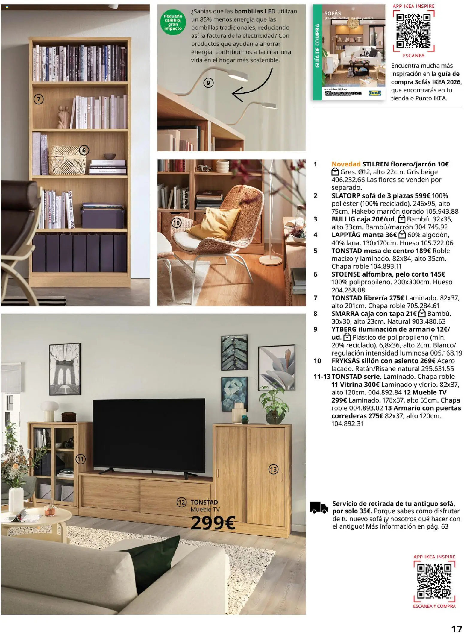 IKEA - Salones │ válido desde el 04/02/2026 | Página: 17 | Productos: Iluminación de armario, Iluminación, Sofá, Puertas