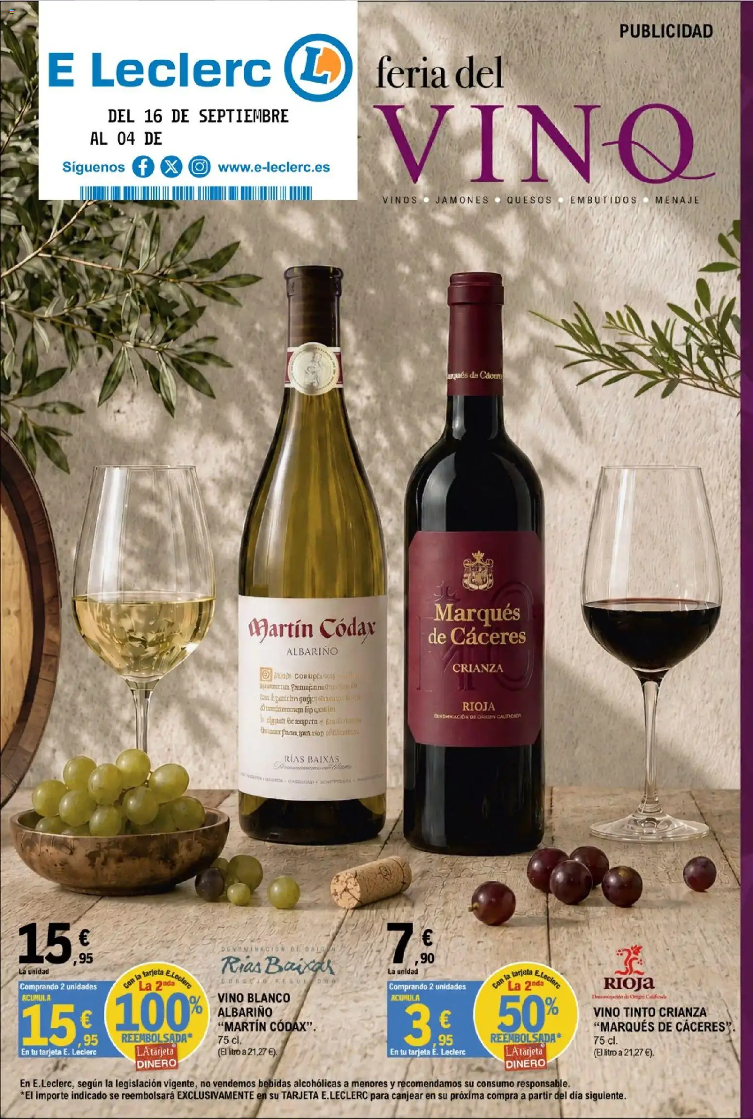 E.Leclerc - Soria │ válido desde el 16/09/2026 | Página: 1 | Productos: Vino tinto, Vino, Vino blanco, Bebidas