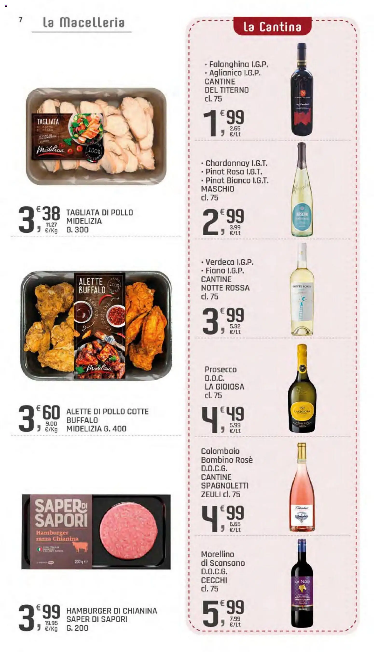 Volantino DOK del 23/07/2026 | Pagina: 7 | Prodotti: Pollo, Prosecco, Hamburger