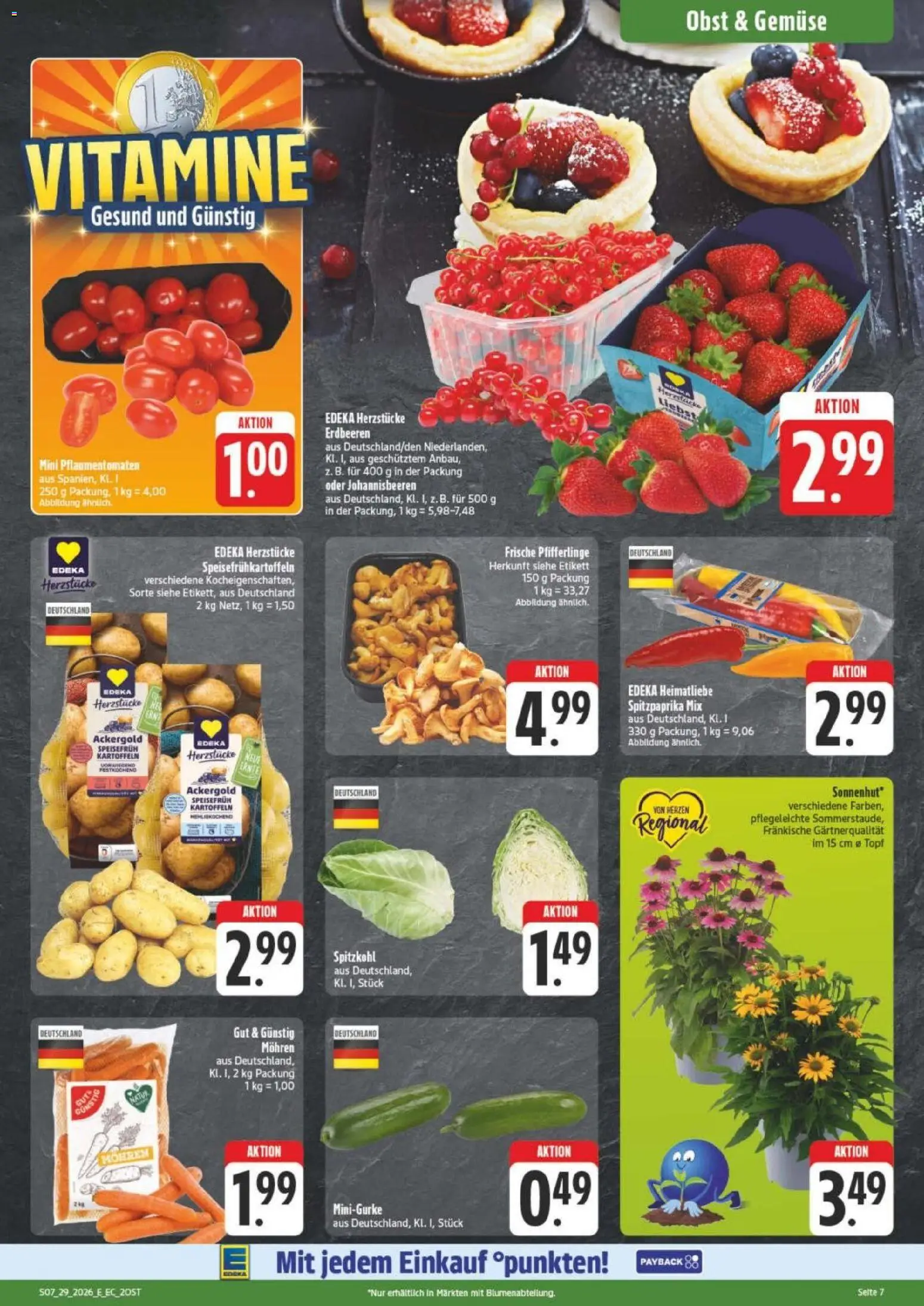 Edeka Prospekt Verrückter Preis – gültig ab 13.07.2026 | Seite: 7 | Produkte: Kartoffeln, Gemüse, Obst, Pfifferlinge