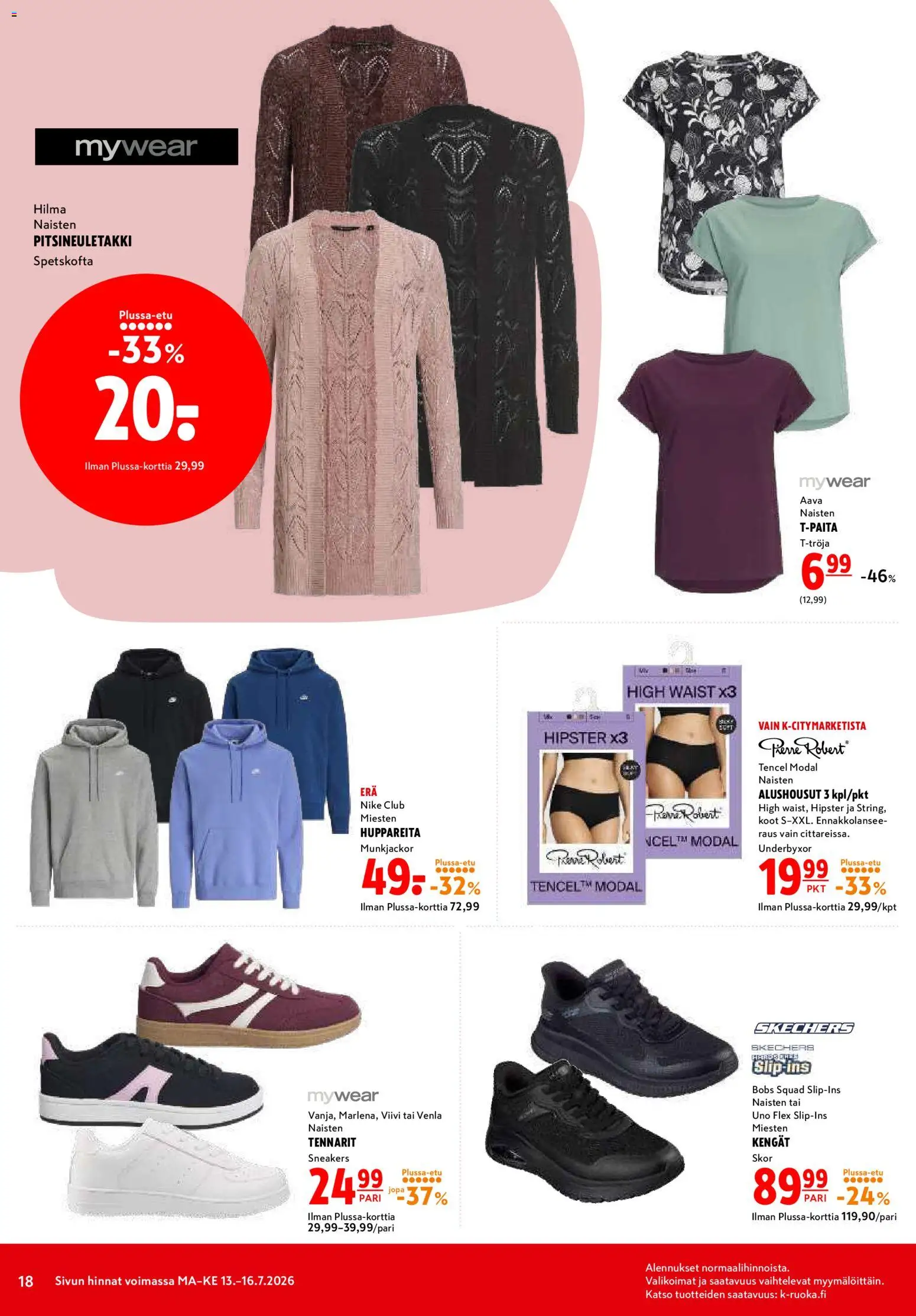 K-Citymarket tarjoukset – voimassa 13/07/2026 alkaen | Sivu: 18 | Tuotteet: Alushousut