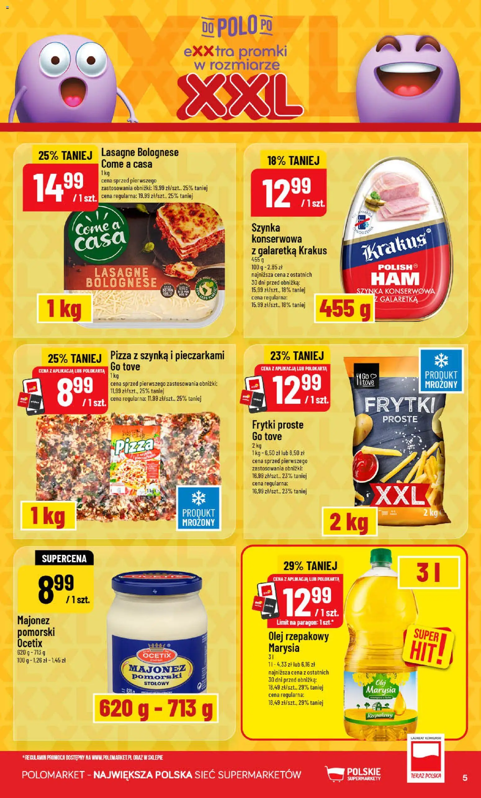 POLOmarket gazetka od 05.08.2026 | Strona: 5 | Produkty: Lasagne, Szynka, Olej, Pizza