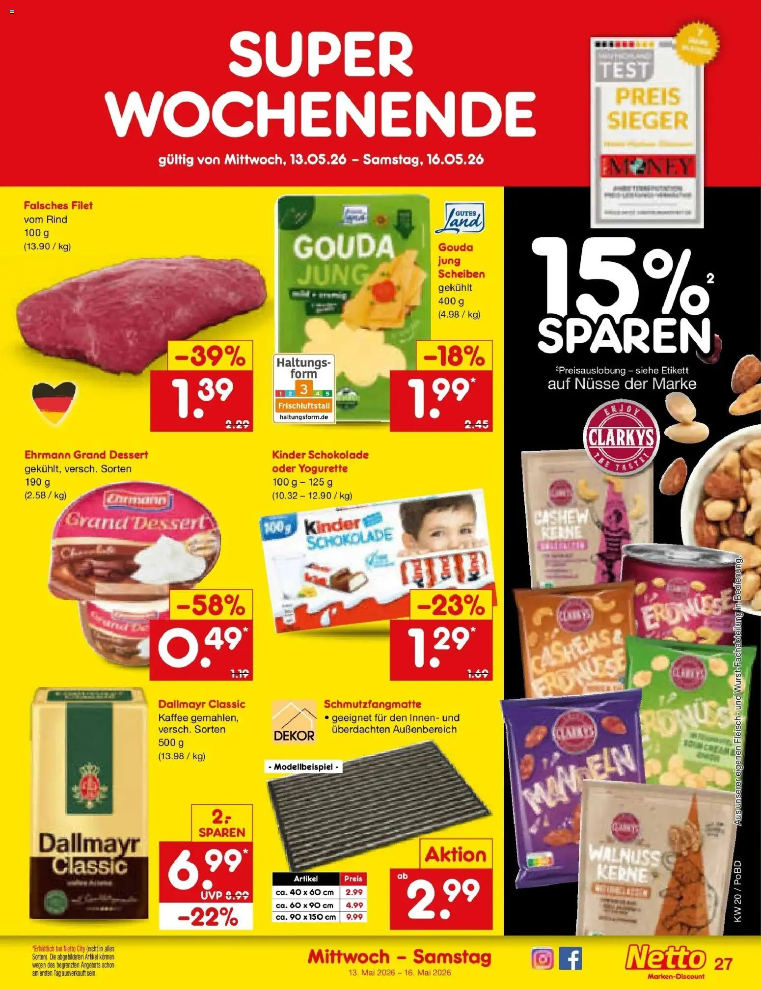 Netto Marken-Discount Prospekt Selb	 – gültig ab 10.05.2026 | Seite: 38 | Produkte: Yogurette, Kaffee, Schokolade, Dallmayr