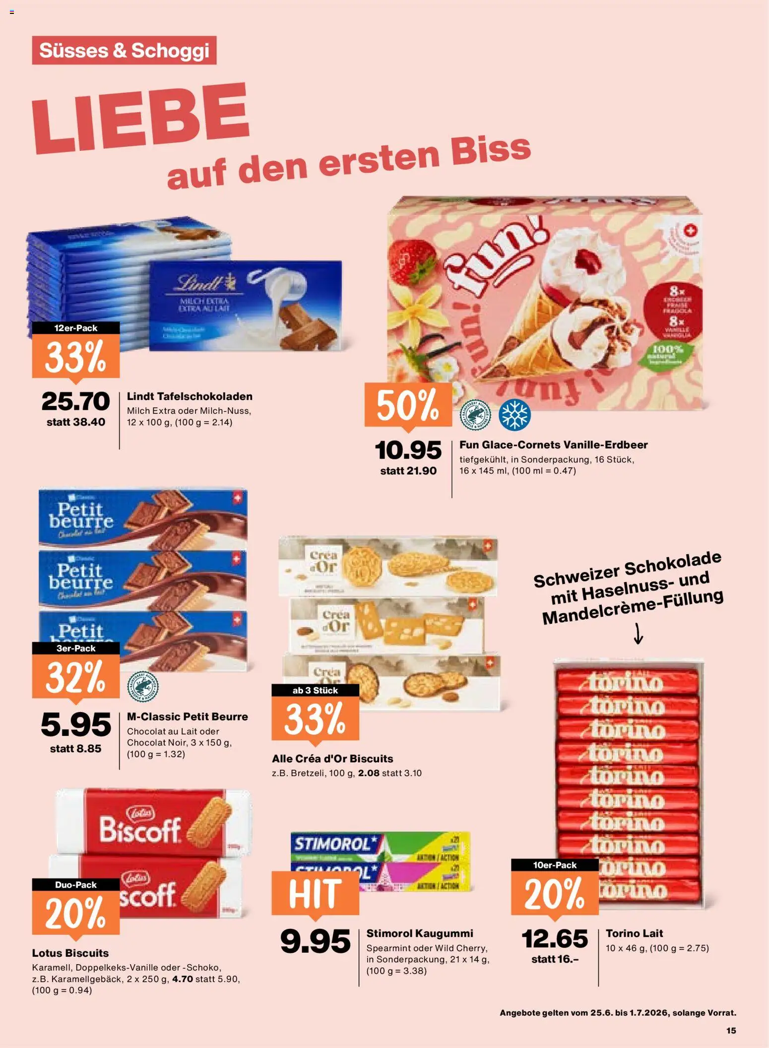 Migros aktionen – gültig ab 25.06.2026 | Seite: 15 | Produkte: Milch, Schokolade