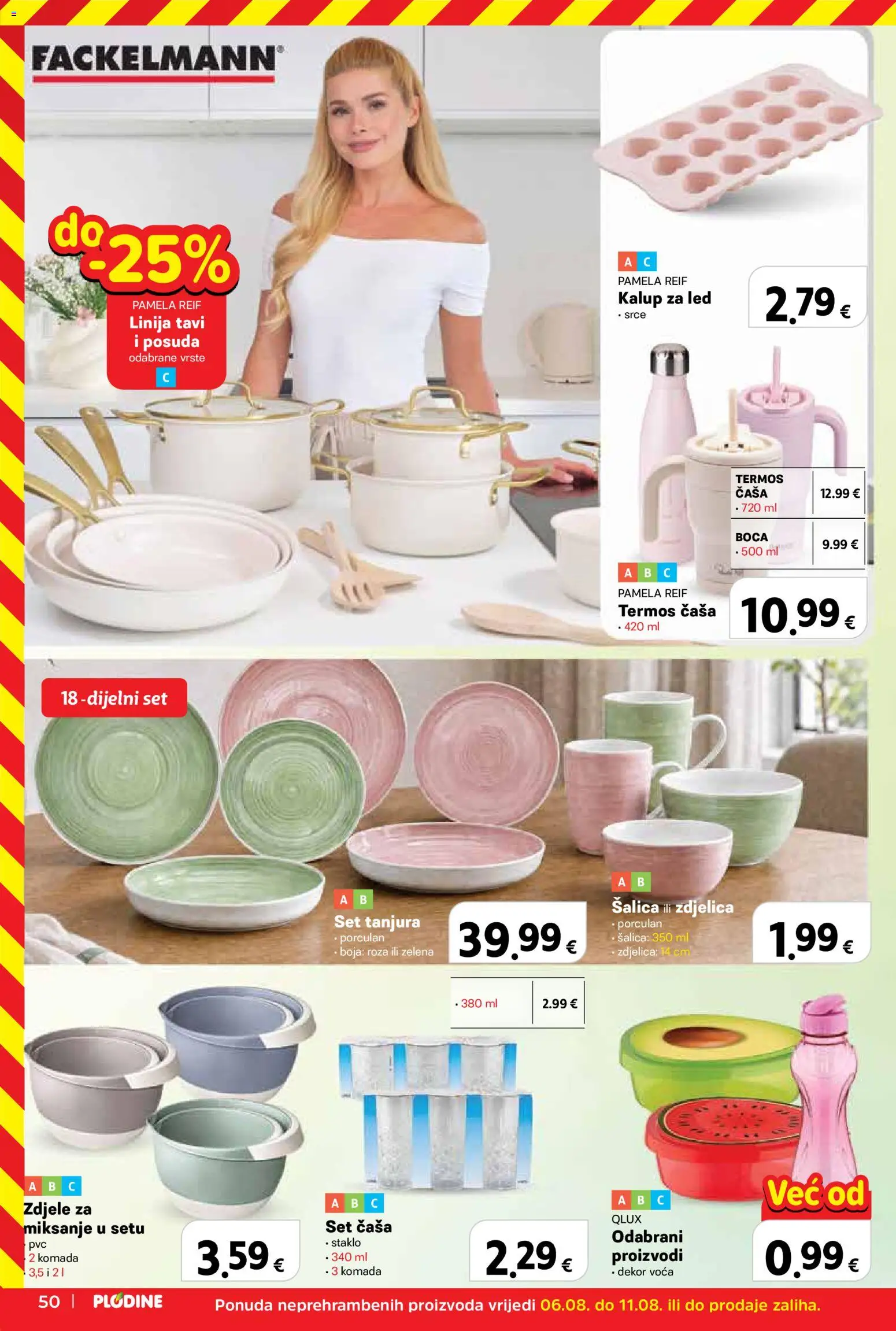 Plodine katalog | vrijedi od 06.08.2026 | Stranica: 50 | Proizvodi: Set tanjura, Šalica, Termos