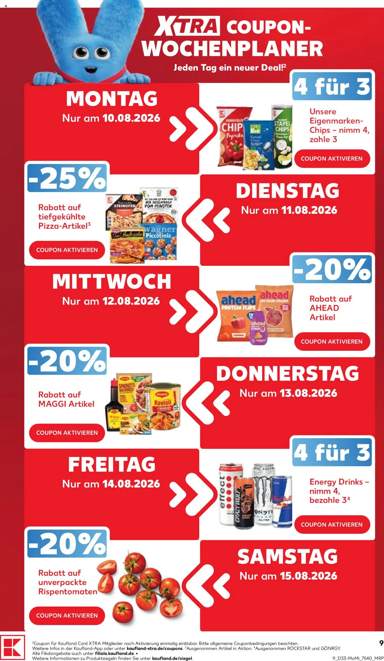 Kaufland Německo leták - Postdam od 10.08.2026 | Strana: 9 | Produkty: Paprika, Ravioli, Rockstar, Protein