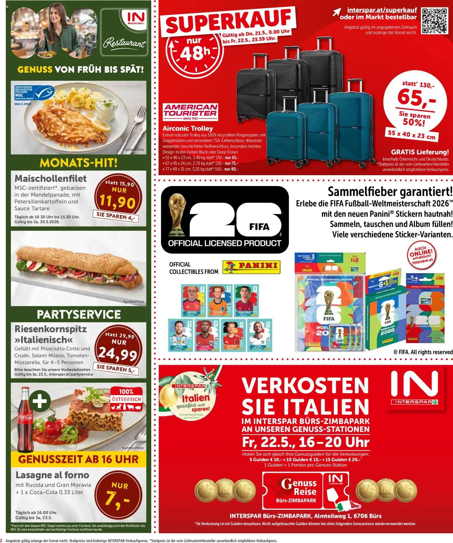 Interspar Flugblatt - Vorarlberg gültig ab 21.05.2026 | Seite: 2 | Produkte: Uhr, Salami, Tomaten, Fisch