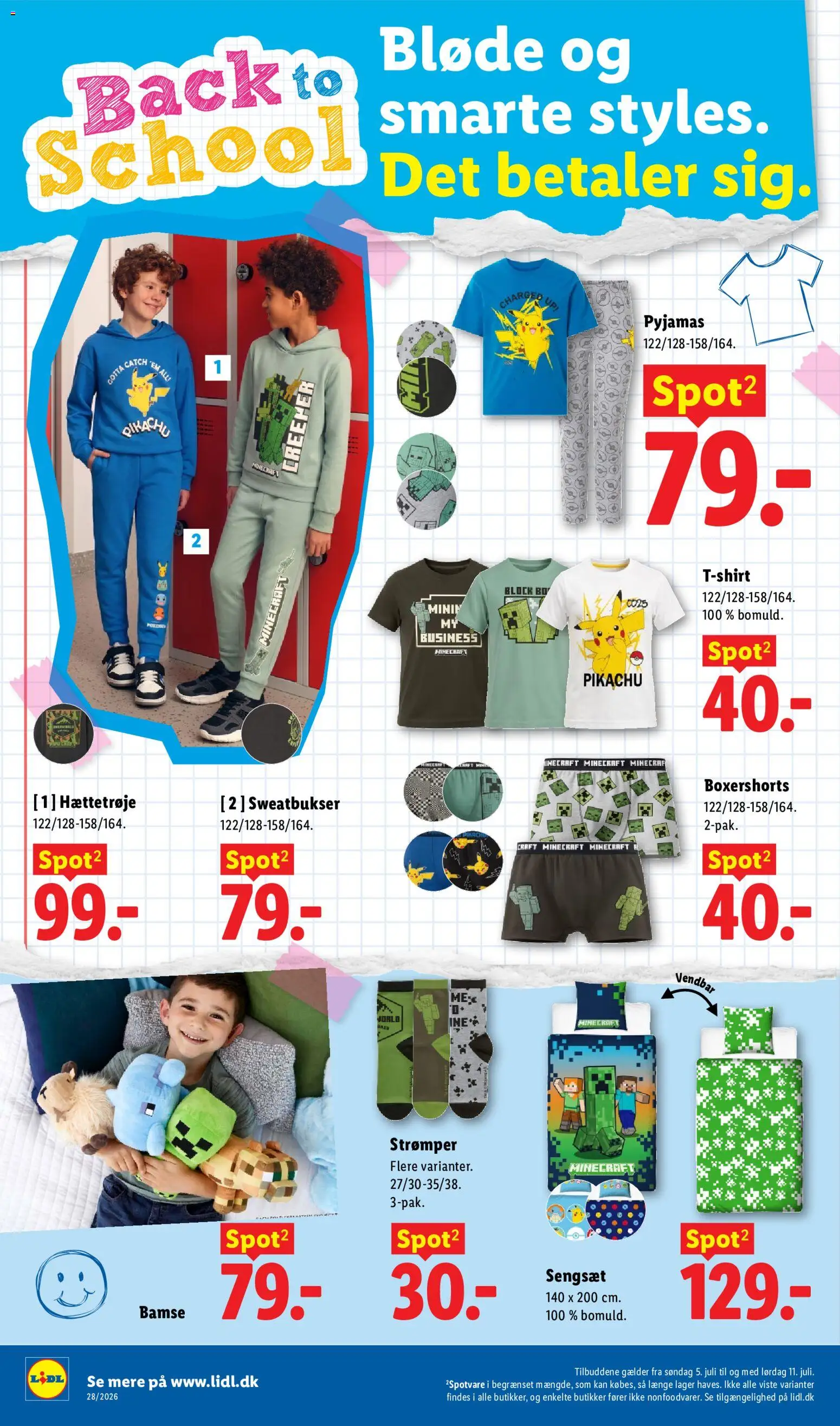 Lidl tilbudsavis – gyldig fra 28/06/2026 | Side: 10 | Produkter: T-shirt, Pyjamas, Søm, Sweatbukser