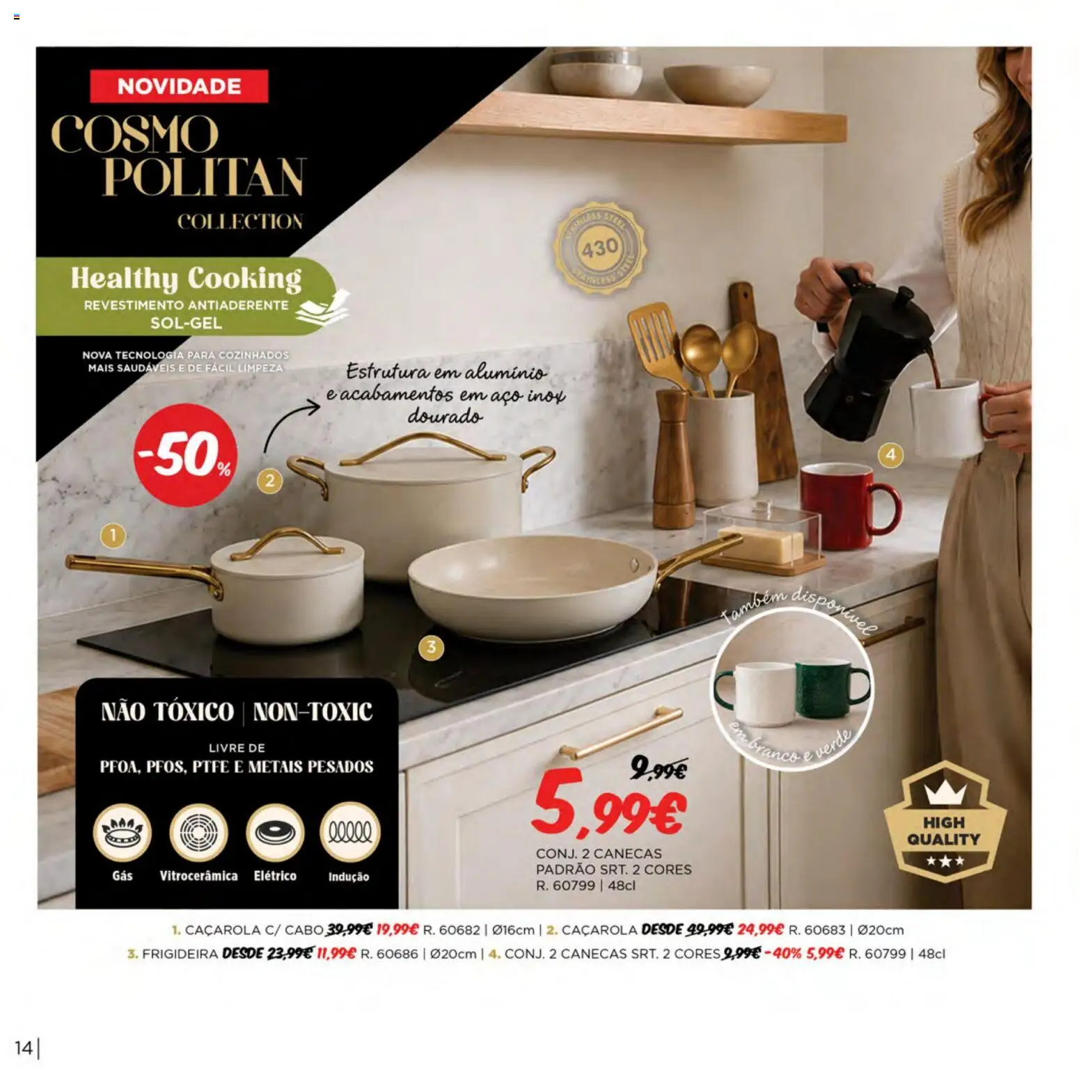 Espaço Casa Catálogo de Natal 2026 │ válido de 06/10/2026 | Página: 14 | Produtos: Cabo, Frigideira