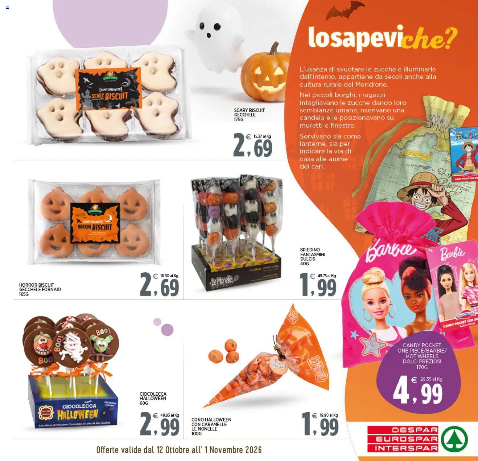 Volantino Interspar del 12/10/2026 | Pagina: 3 | Prodotti: Cioccolato, Caramelle, Latte, Candela
