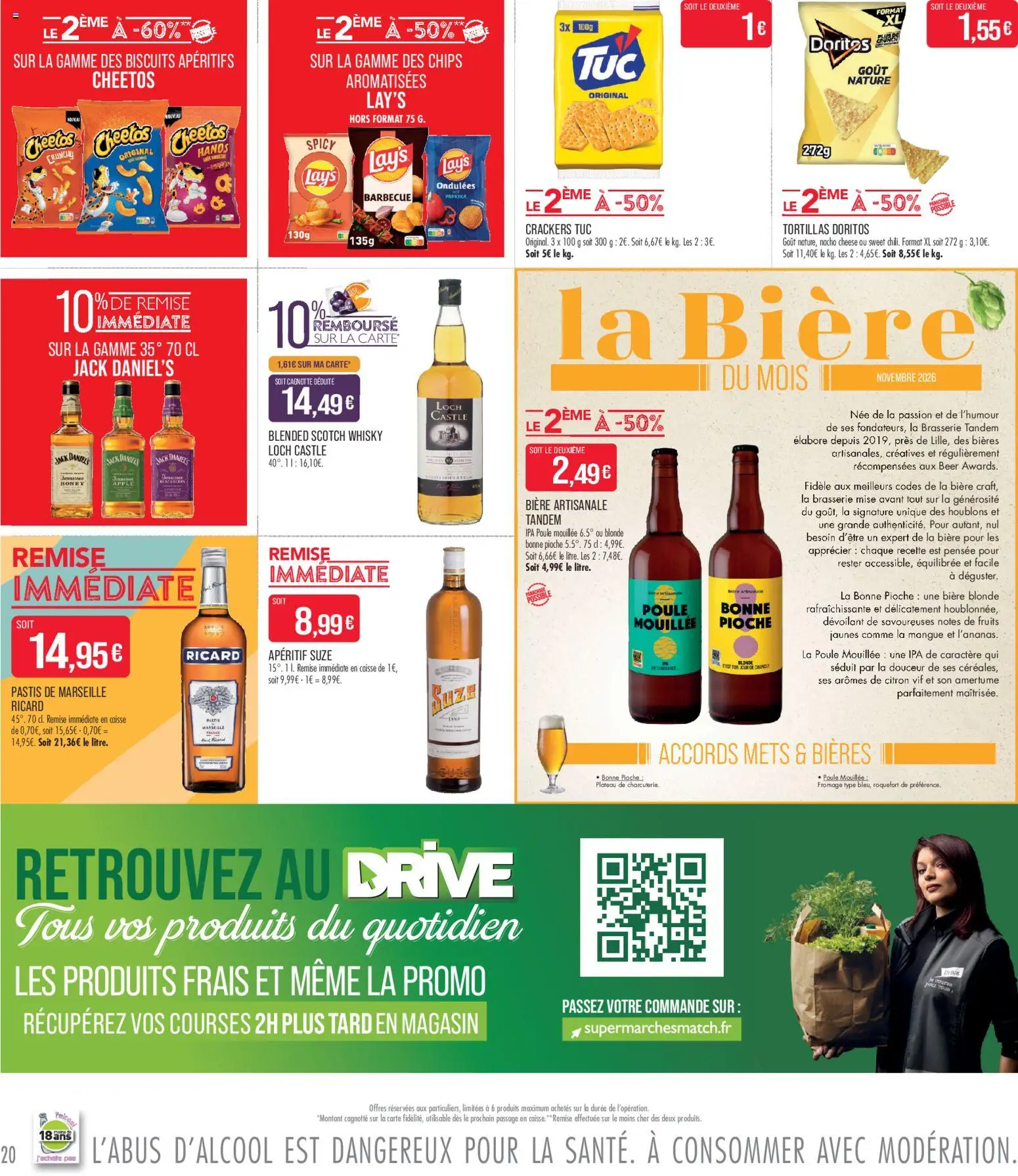 {H1} | Page: 20 | Produits: Whisky, Ricard, Plateau, Biscuits