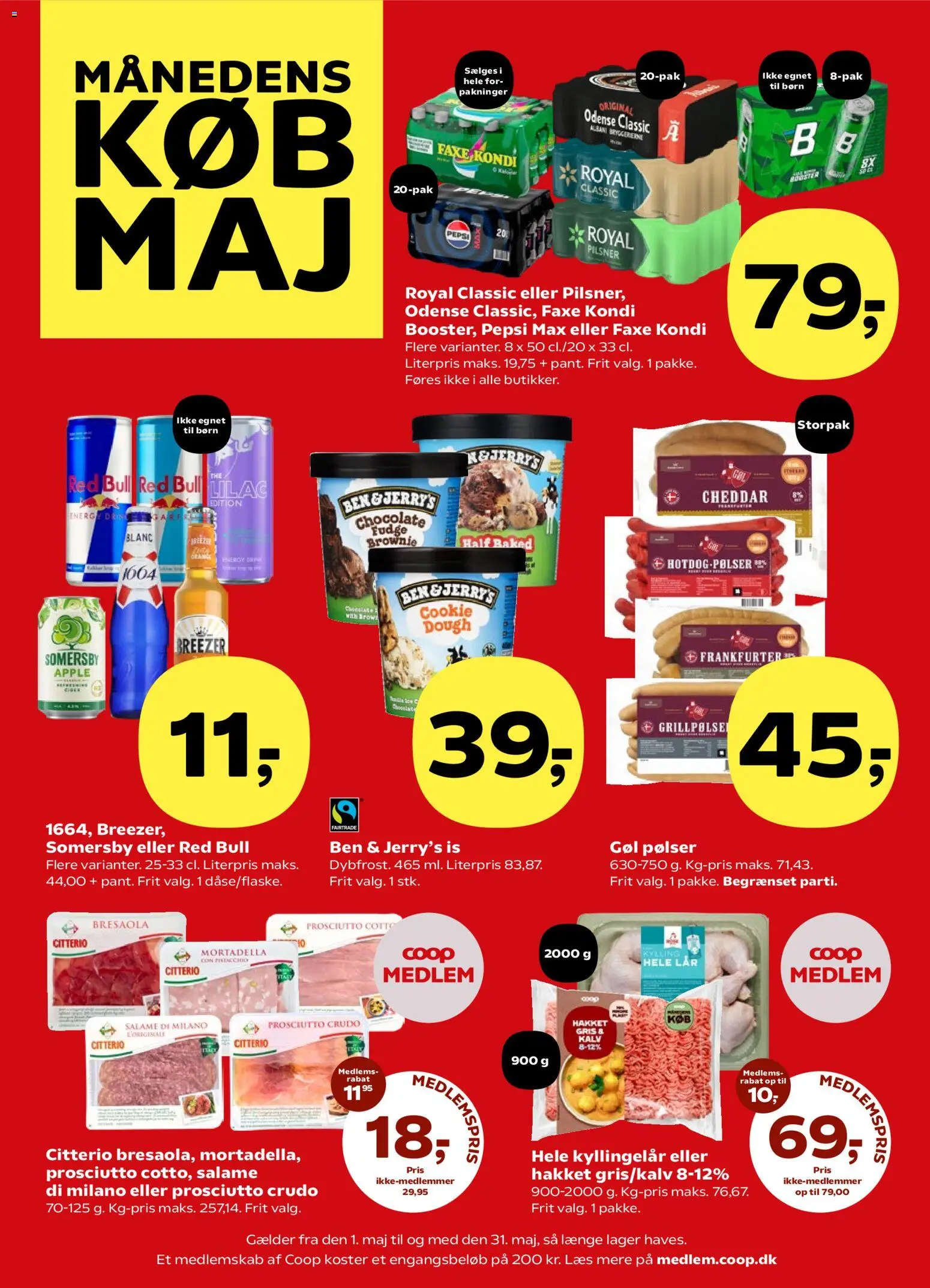 Super Brugsen tilbudsavis – gyldig fra 08.05.2026 | Side: 14 | Produkter: Cheddar, Pølser, Faxe Kondi, Pepsi