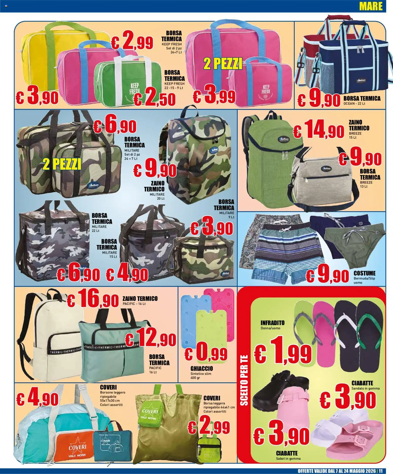 Volantino Casalandia del 07.05.2026 | Pagina: 11 | Prodotti: Tè, Sabot, Infradito, Borsa termica