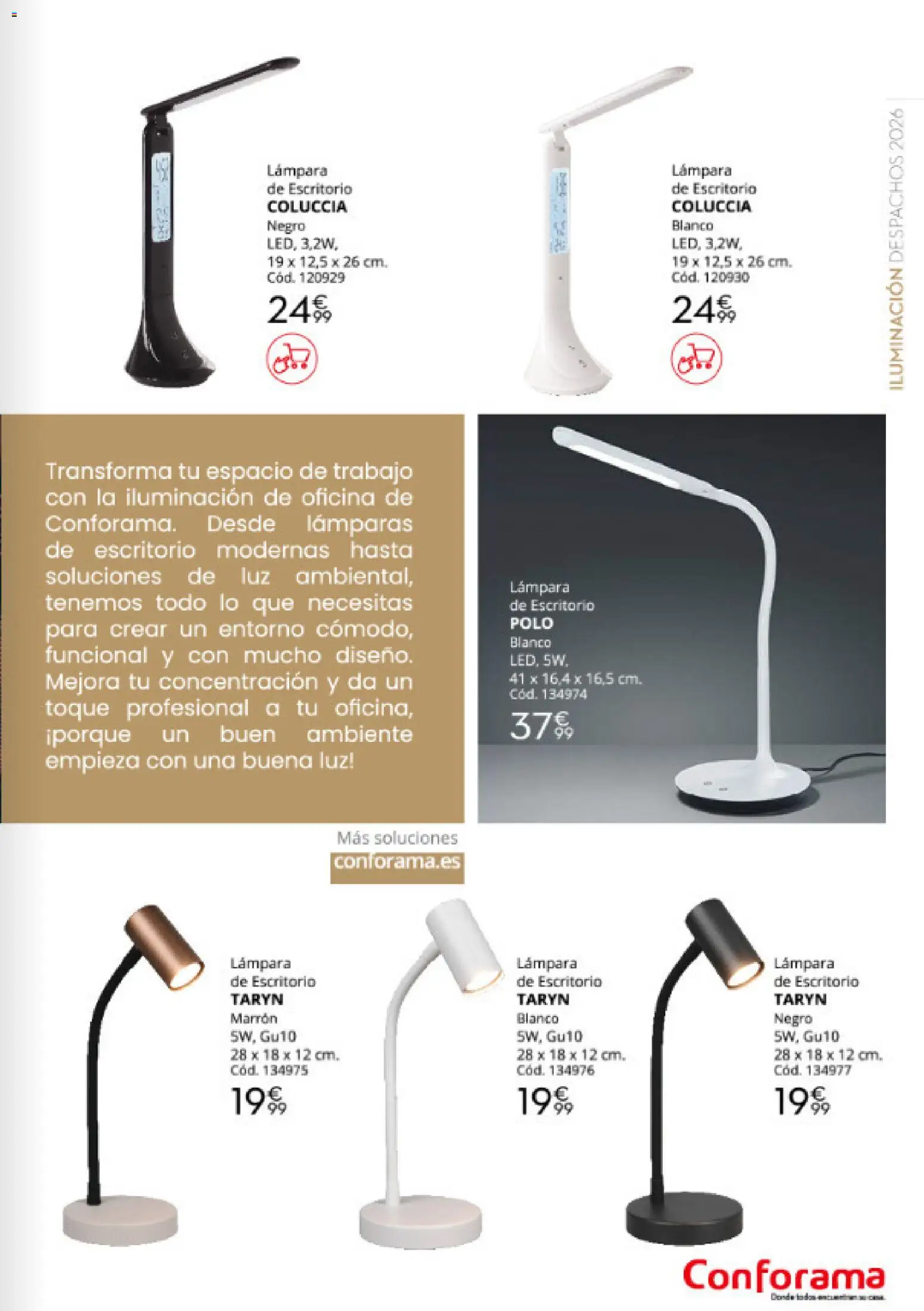 Conforama Despachos for all │ válido desde el 12/08/2026 | Página: 25 | Productos: Lámpara de escritorio, Iluminación, Lámparas, Lámpara