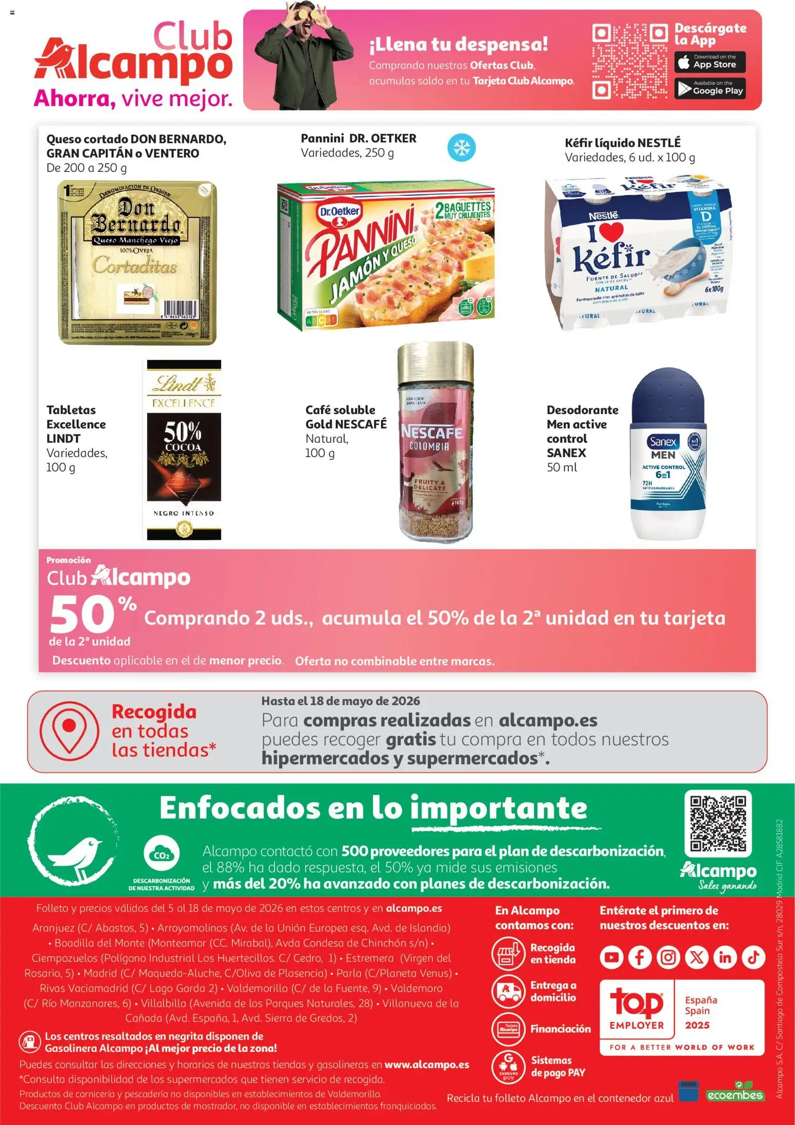 Alcampo Supermercado MAD │ válido desde el 05.05.2026 | Página: 9 | Productos: Desodorante, Jamón, Κεραία, Μηχανή καφέ