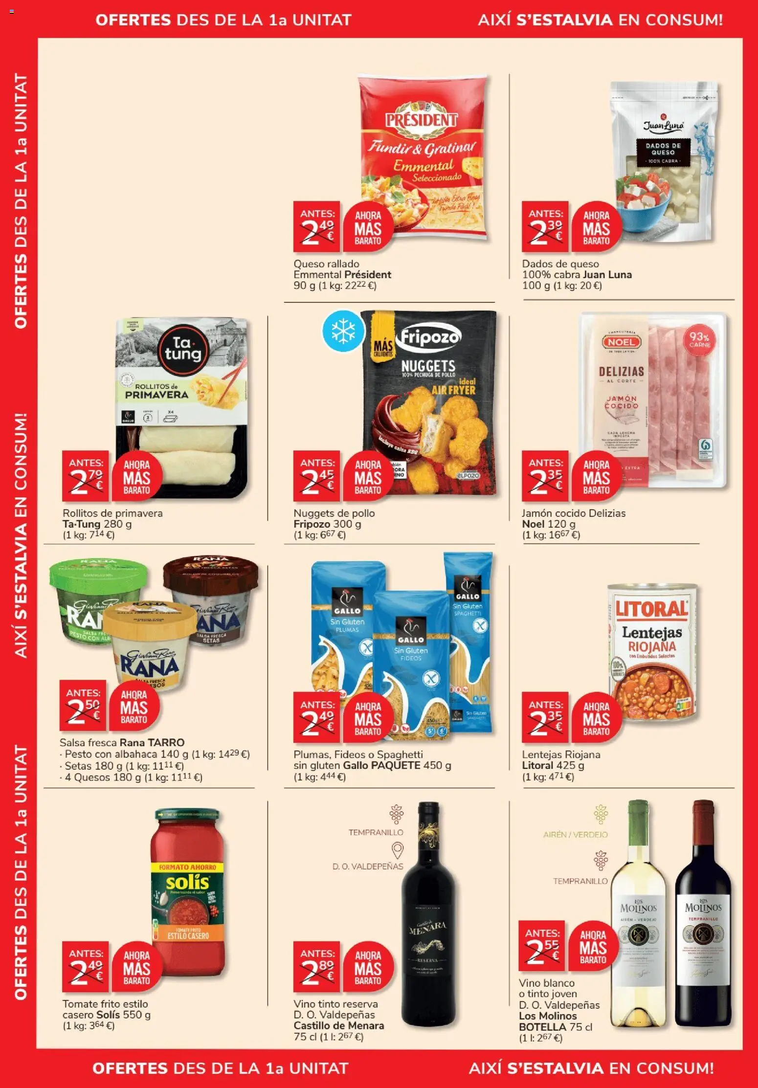 Consum folleto │ válido desde el 27/08/2026 | Página: 6 | Productos: Jamón, Fideos, Lentejas, Carne