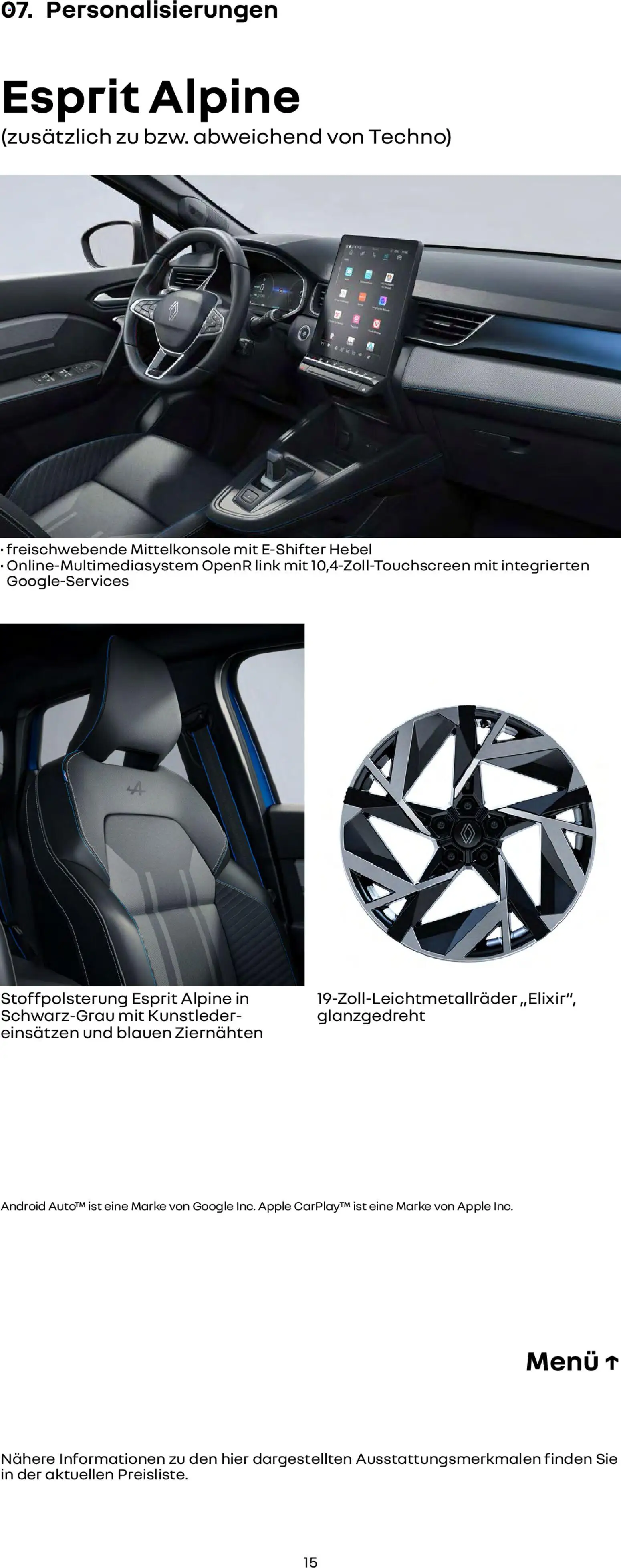 Renault Captur – gültig ab 01.10.2025 | Seite: 15 | Produkte: Apple