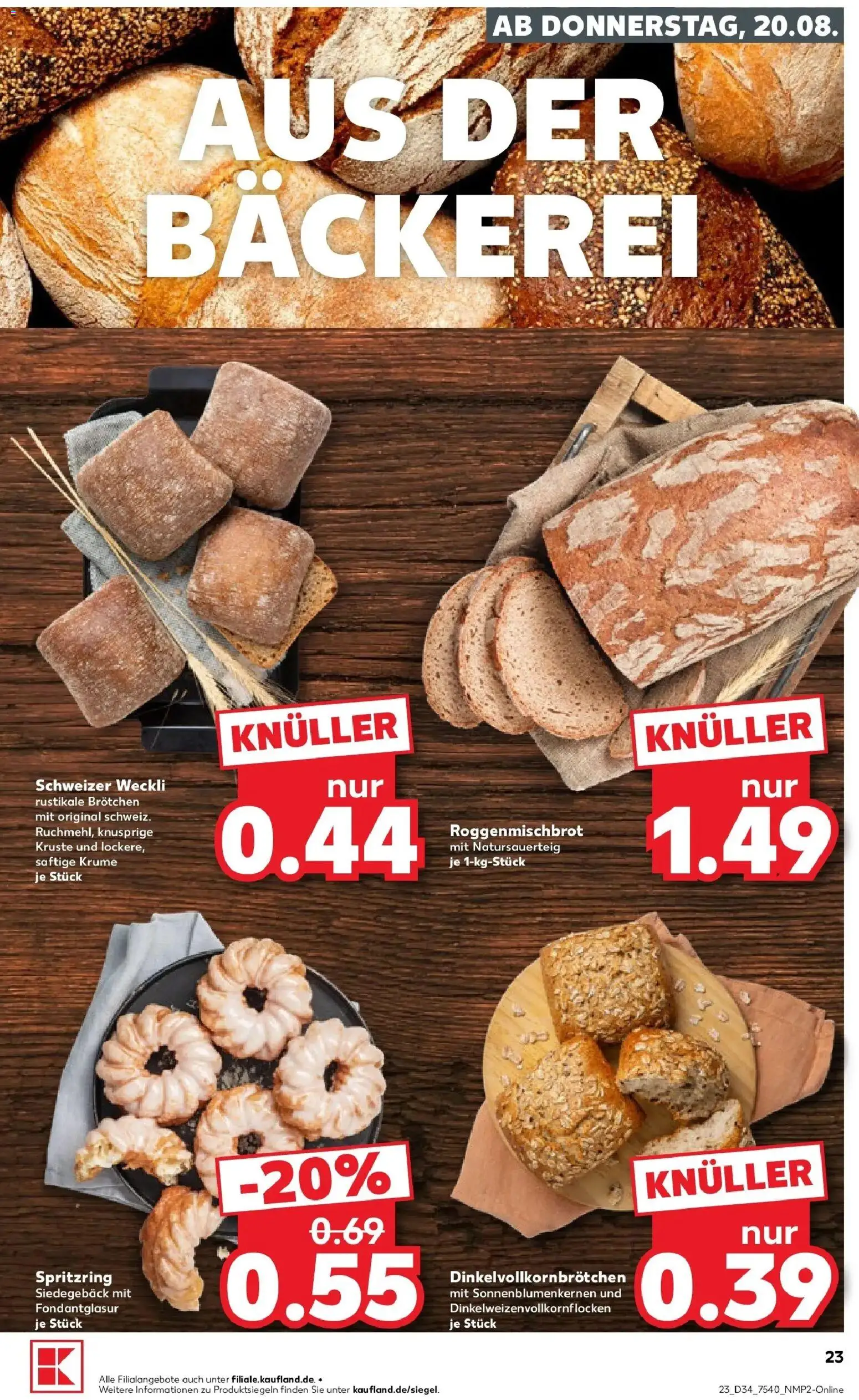 Prospekt Kaufland ab 17.08.2026 » Angebote Online zum Blättern | Seite: 34 | Produkte: Bäckerei
