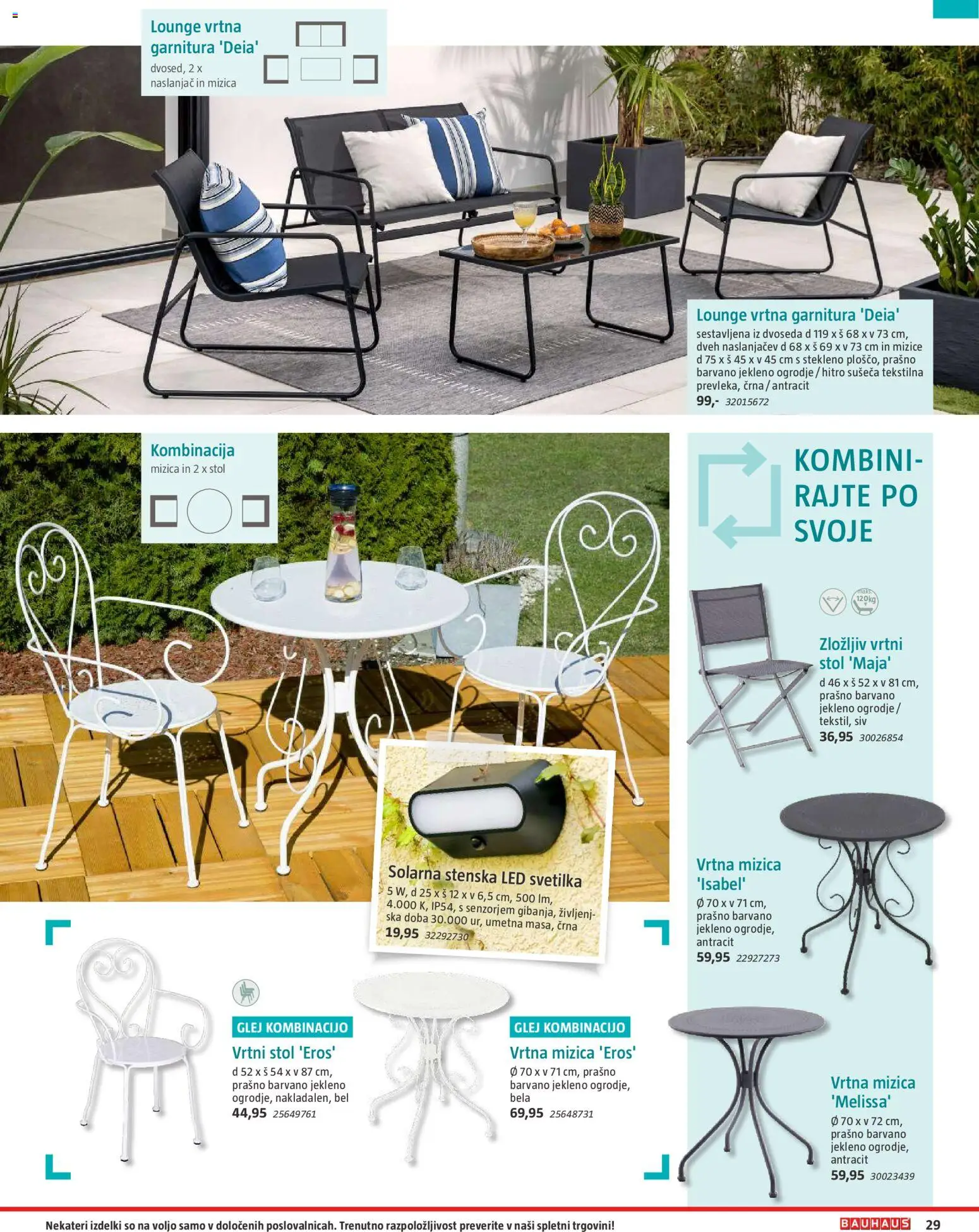Novi Bauhaus katalog ponudbe – veljaven od 28.09.2026 | Stran: 29 | Izdelki: Led svetilka, Vrtni stol, Naslanjač, Stol