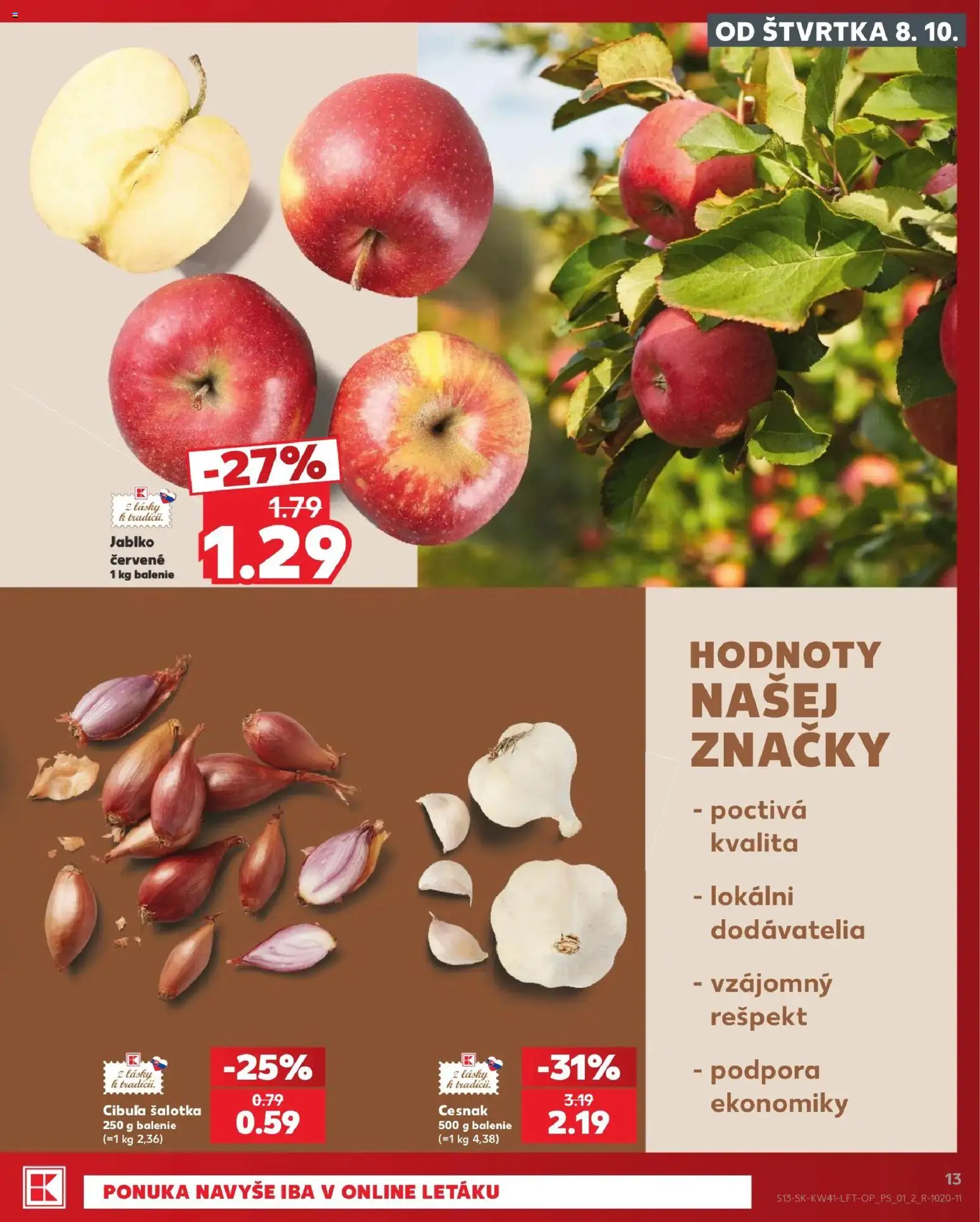Kaufland SK akciós ujság - amely érvényes a következő dátumtól: 2026.10.08. | Oldal: 13