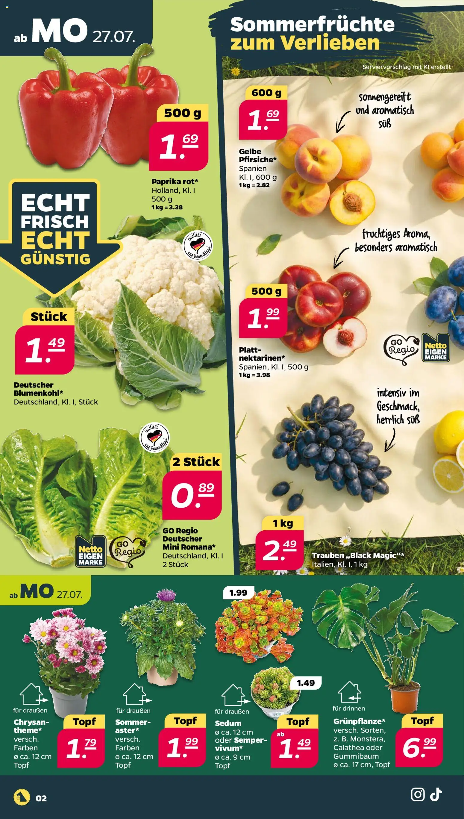 Netto Prospekt – gültig ab 27.07.2026 | Seite: 2 | Produkte: Trauben, Paprika