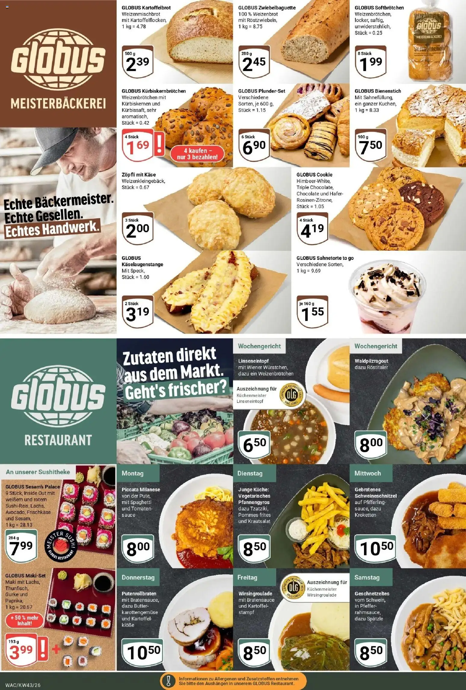 Globus Prospekt Markkleeberg (ab 19.10.2026) » Angebote online | Seite: 7 | Produkte: Butter, Pommes, Tomaten, Frischkase