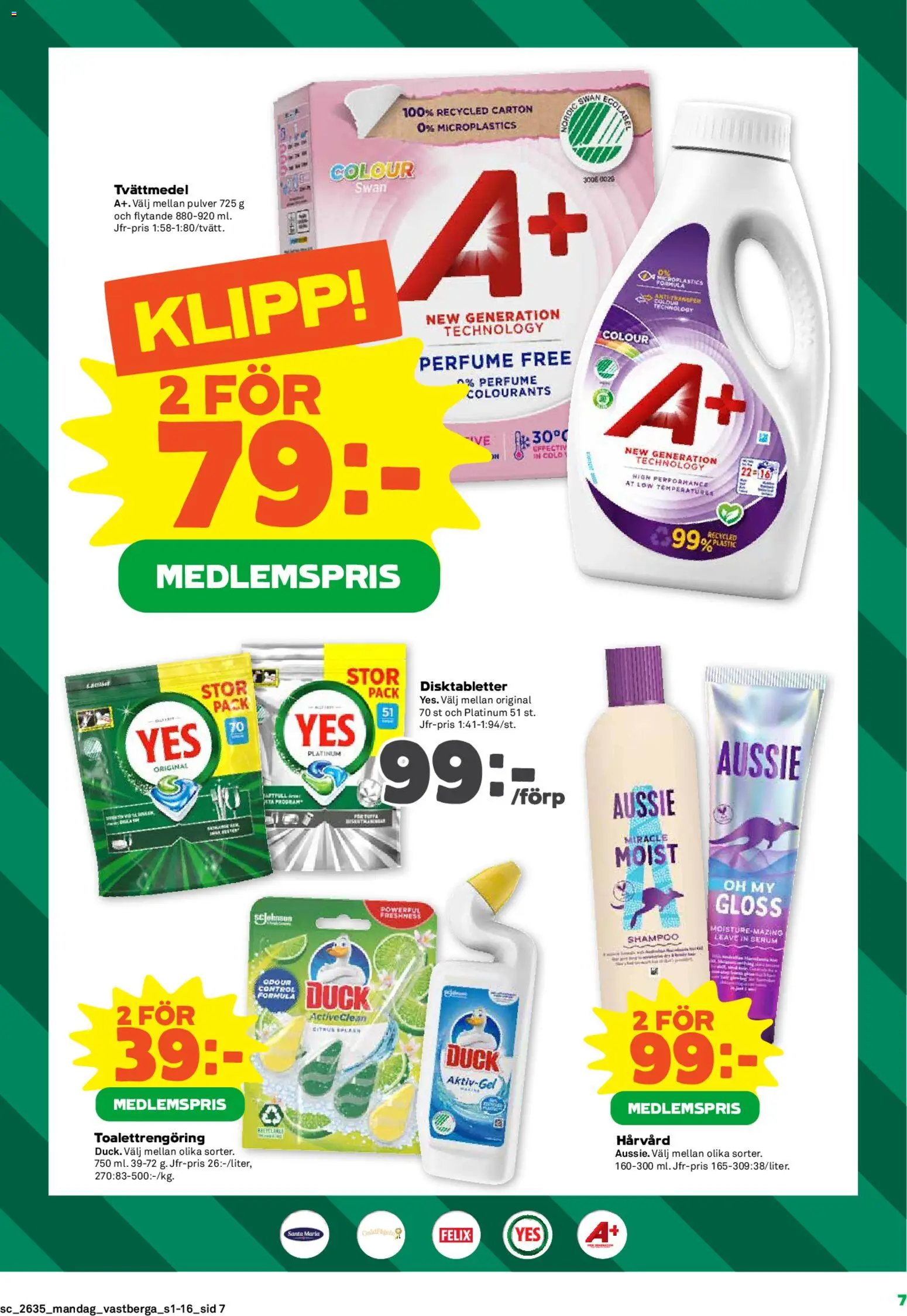Coop Forum reklamblad aktuell från 24/08/2026 | Sida: 7 | Produkter: Tvättmedel