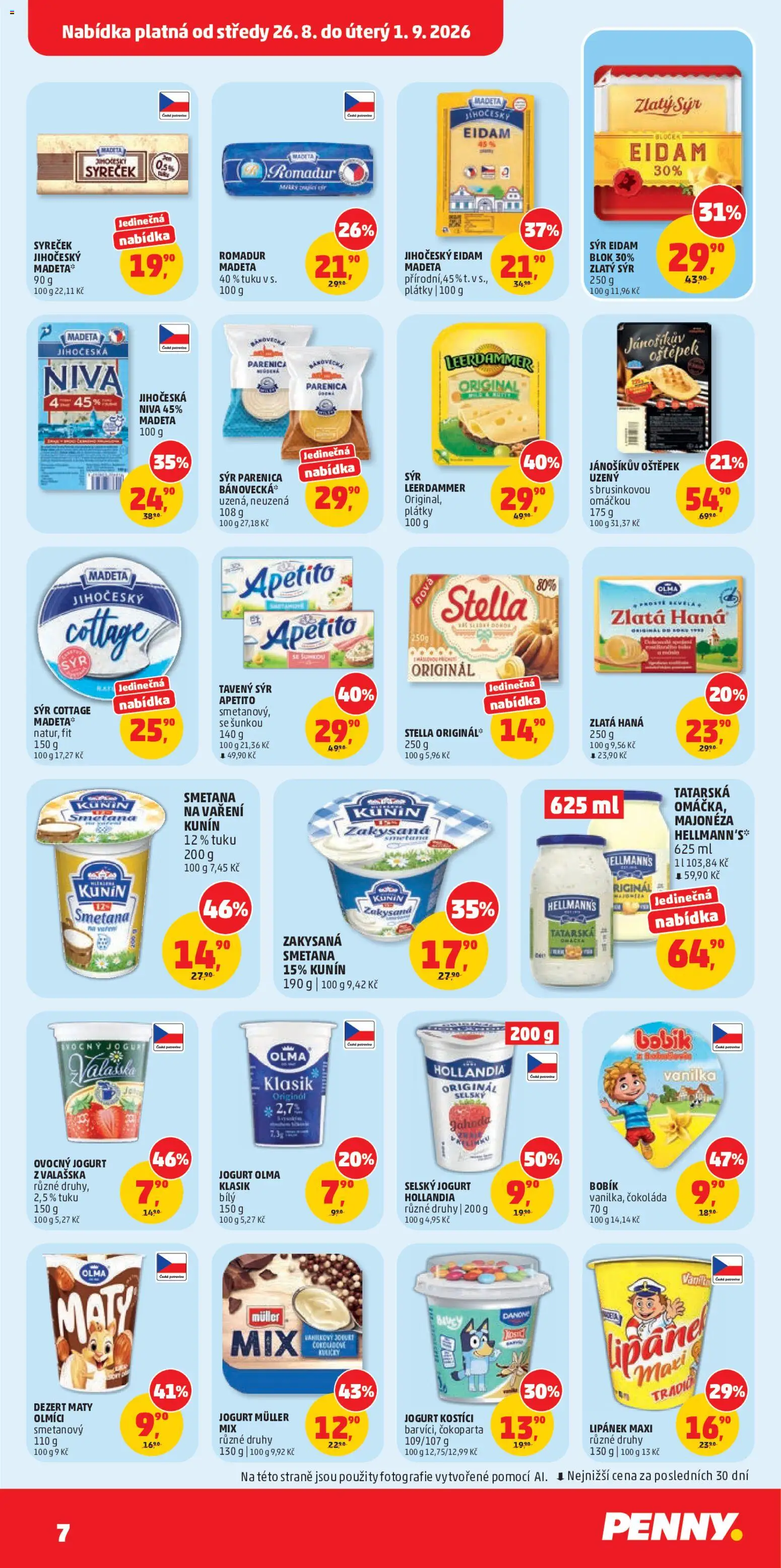 Penny Market leták od 26.08.2026 | Strana: 7 | Produkty: Jogurt, Čokoláda, Hollandia, Niva