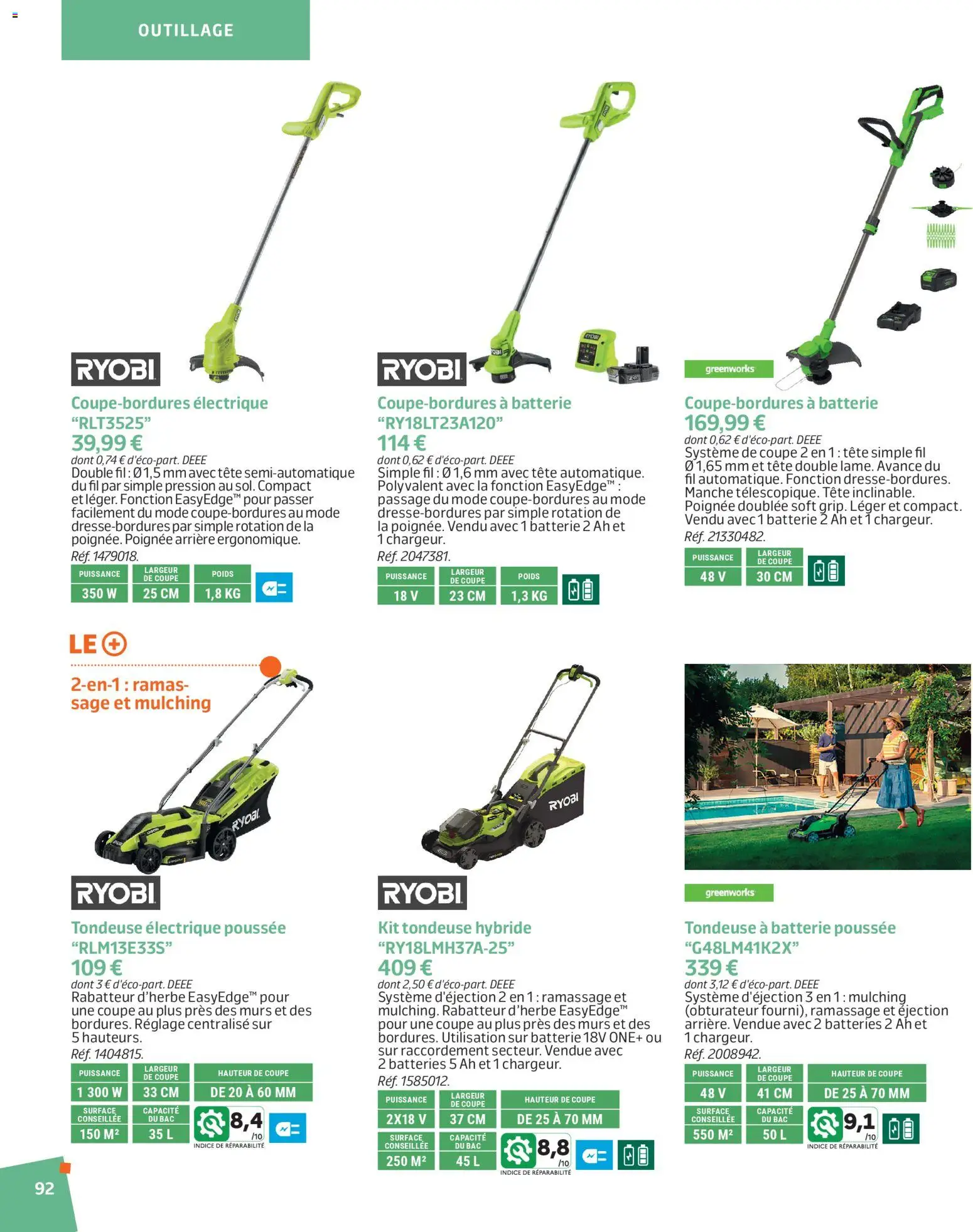 {H1} | Page: 92 | Produits: Poids, Tondeuse electrique, Tondeuse, Batterie