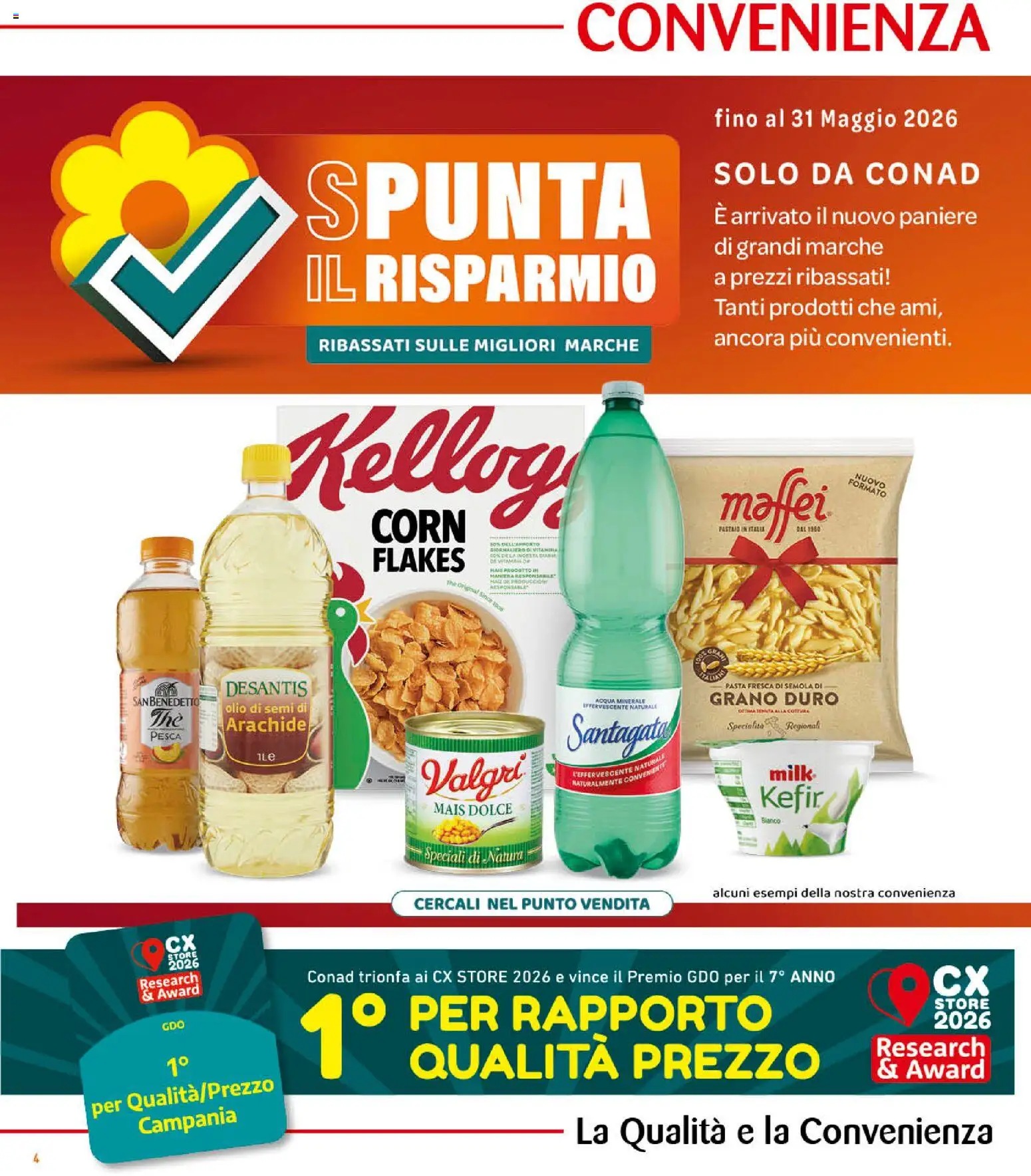 Volantino Conad del 13.05.2026 | Pagina: 4 | Prodotti: Olio, The, Mais, Acqua minerale