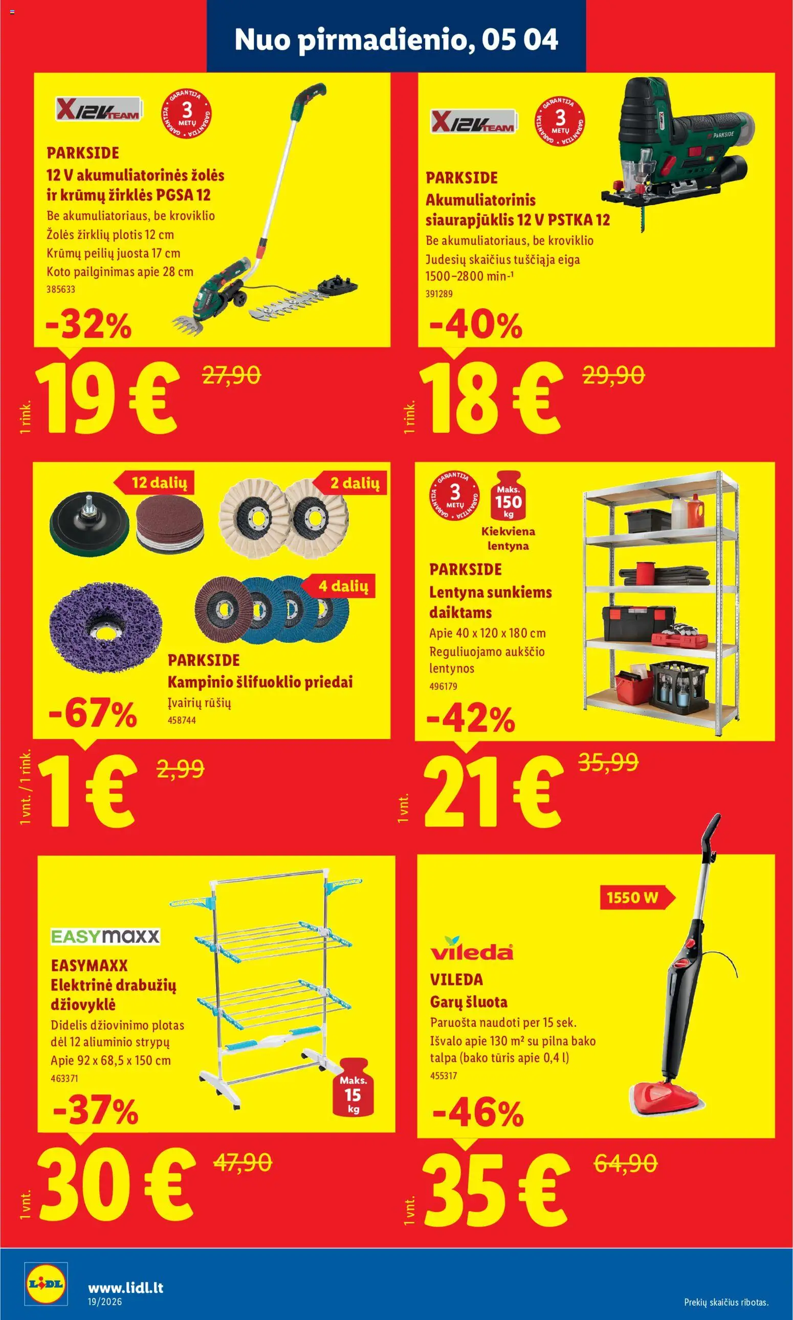 LIDL akcijos nuo 04.05.2026 | Puslapis: 2 | Prekių: Lentyna, Džiovyklė